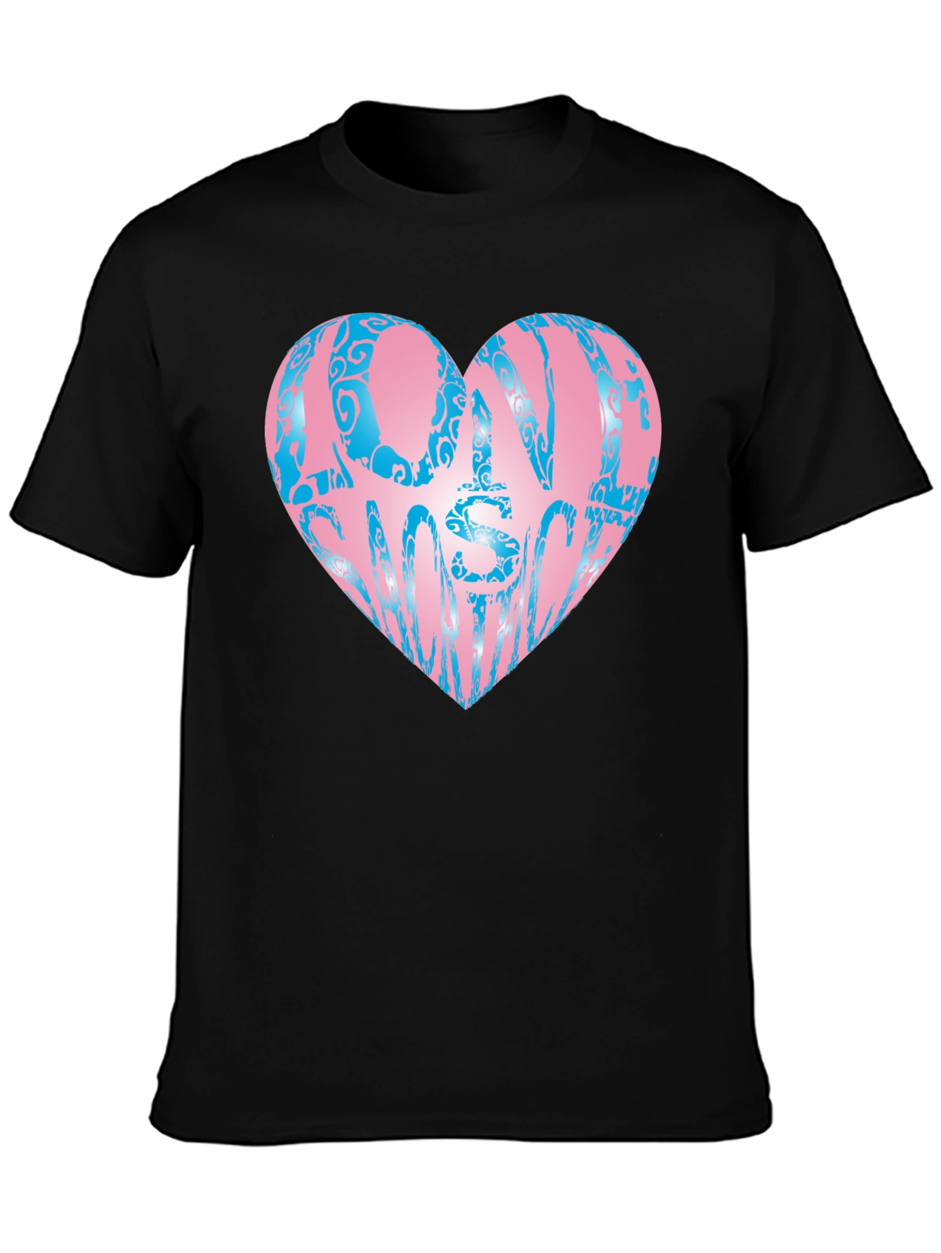 Black One In A Million Heart T-Shirt view 3