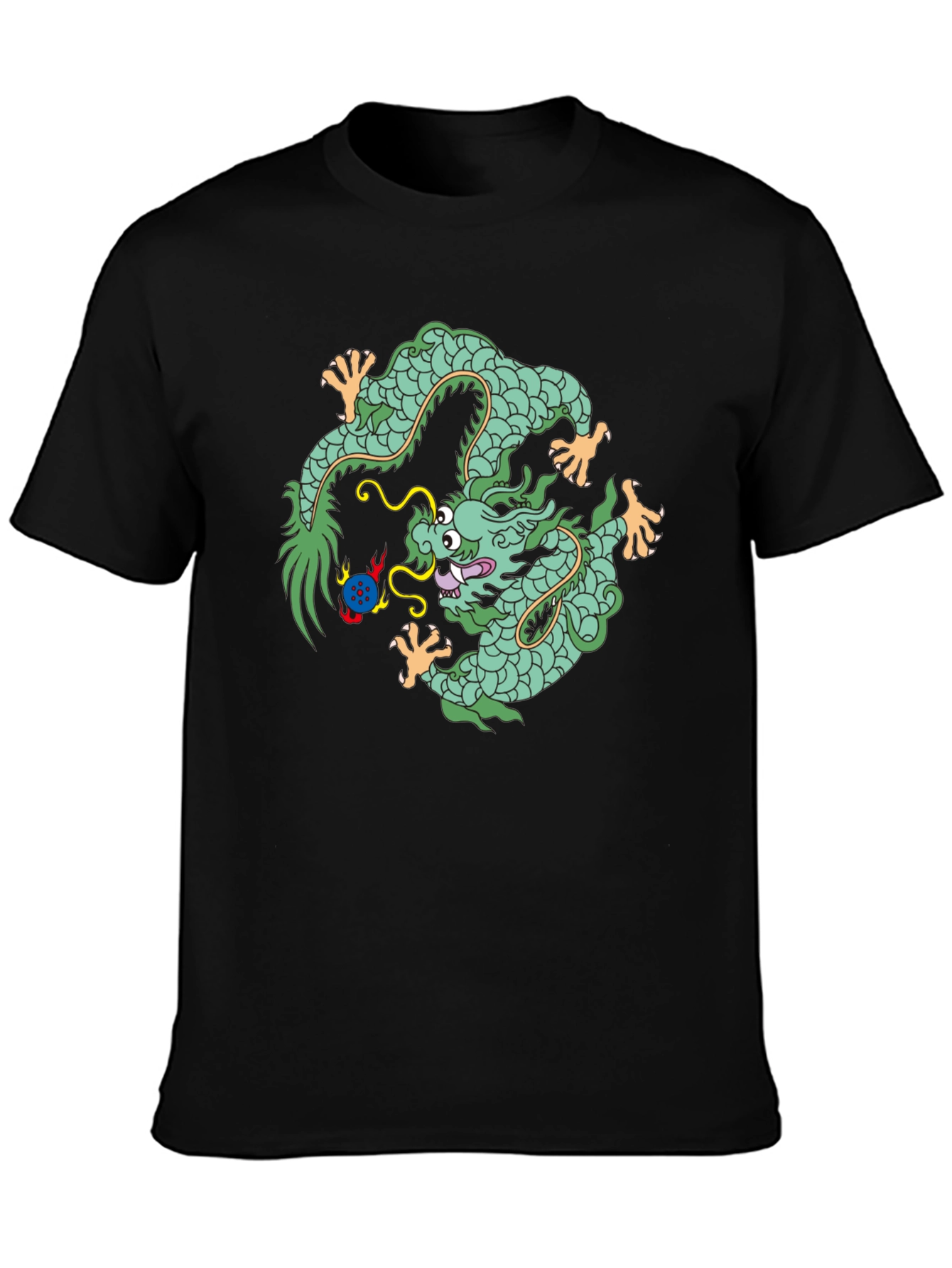 Black Dragon T-Shirt - Graphic Print Tee for Casual Wear view 3