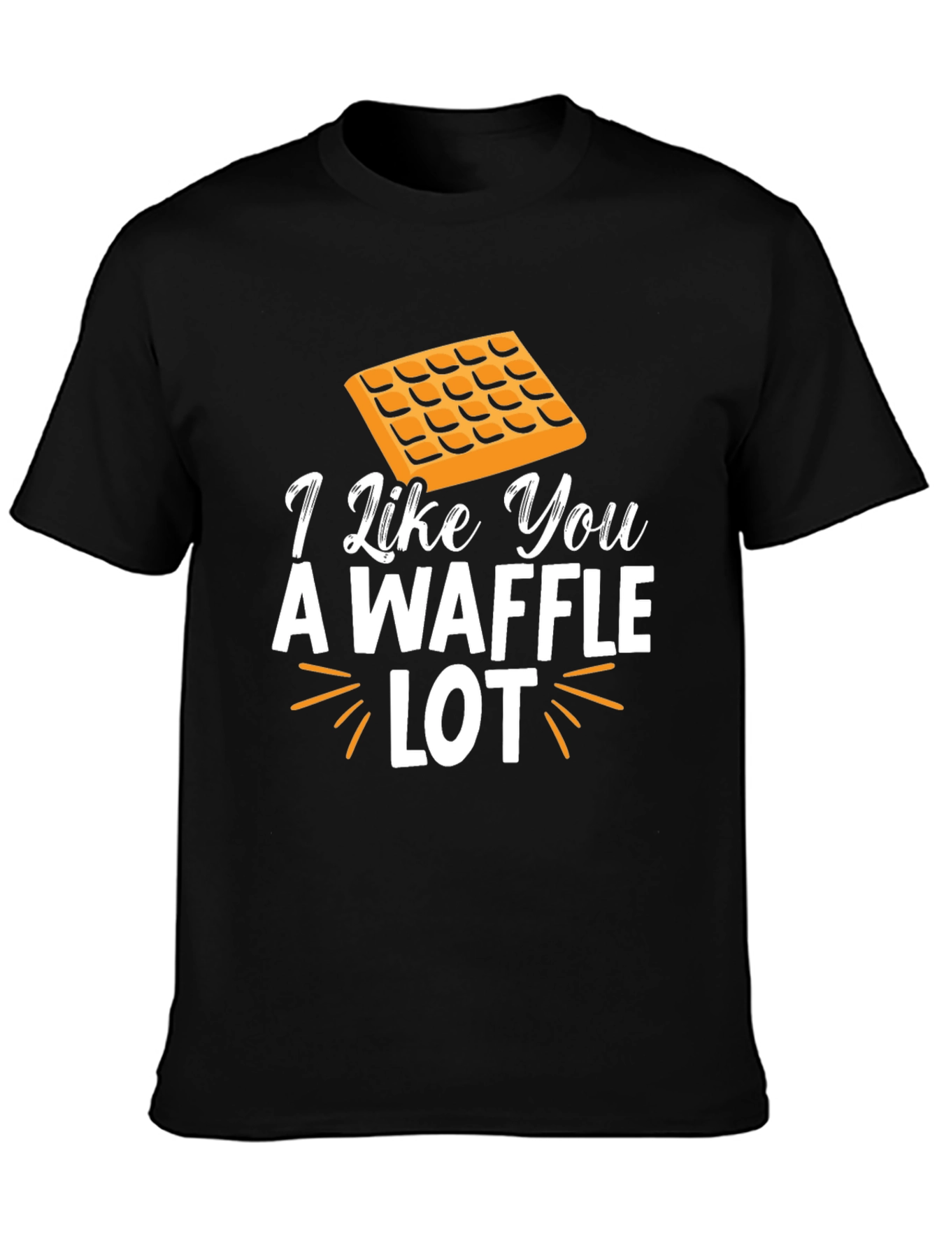 Black I Like You A Waffle Lot Novelty T-Shirt view 3