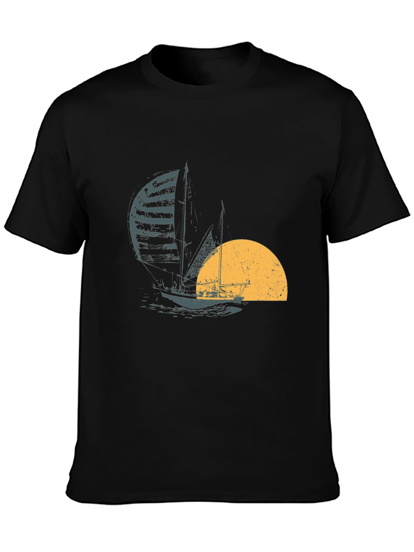 Black Sailing at Sunset Black T-Shirt view 3