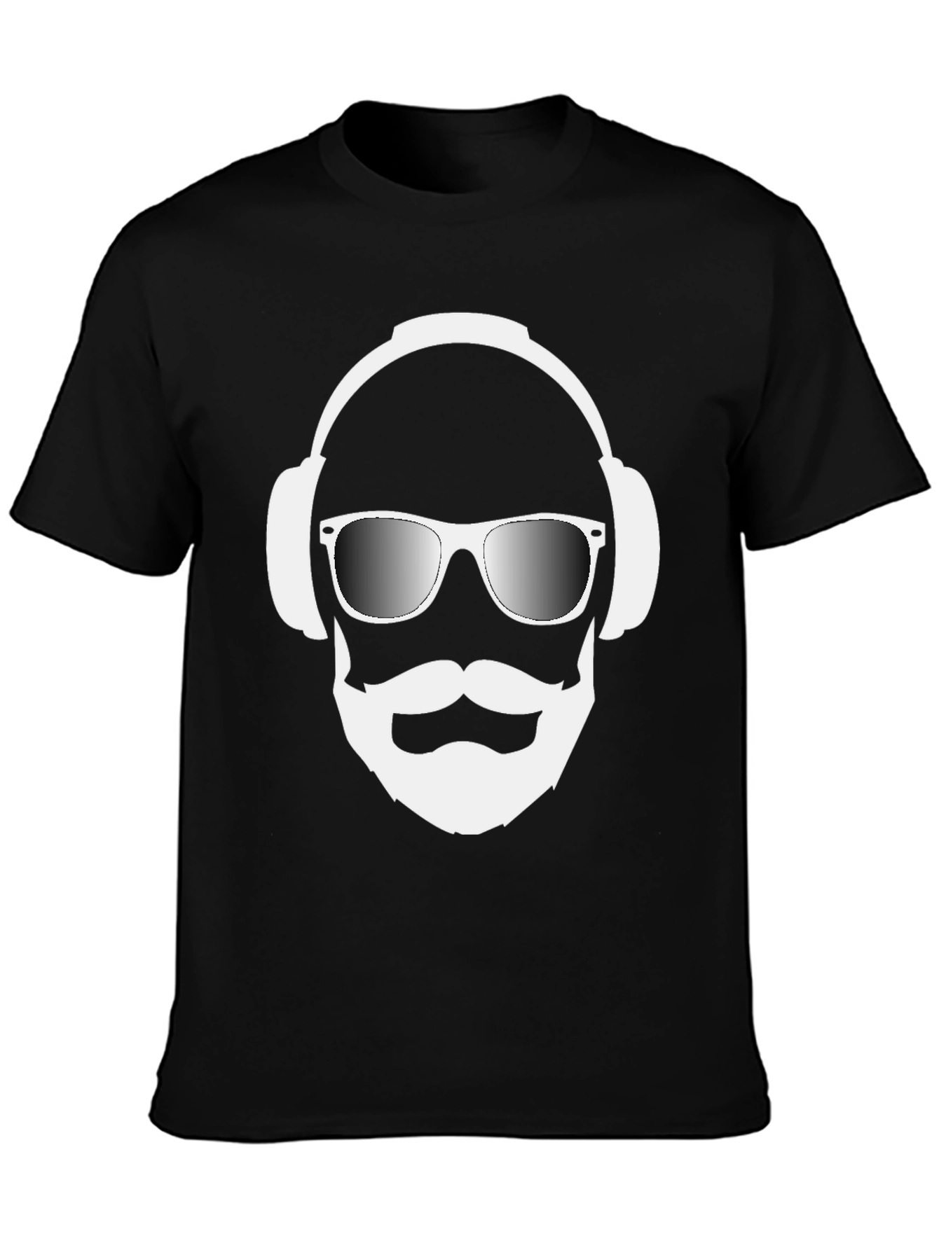 Black Cool DJ Man Graphic Tee - Black Cotton Blend Shirt view 3