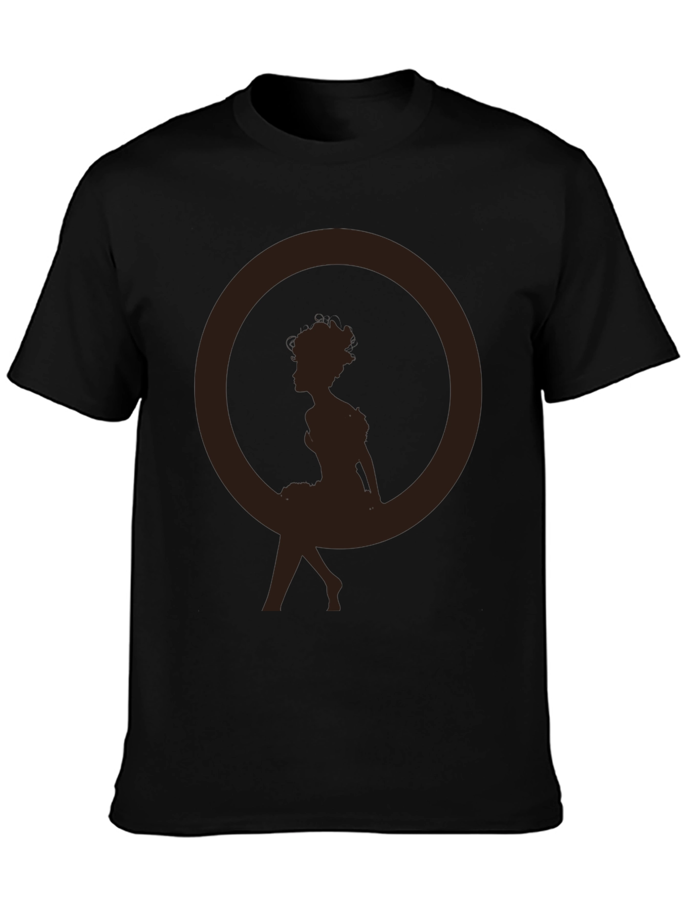 Black Silhouette Graphic Tee - Black Cotton Blend view 3