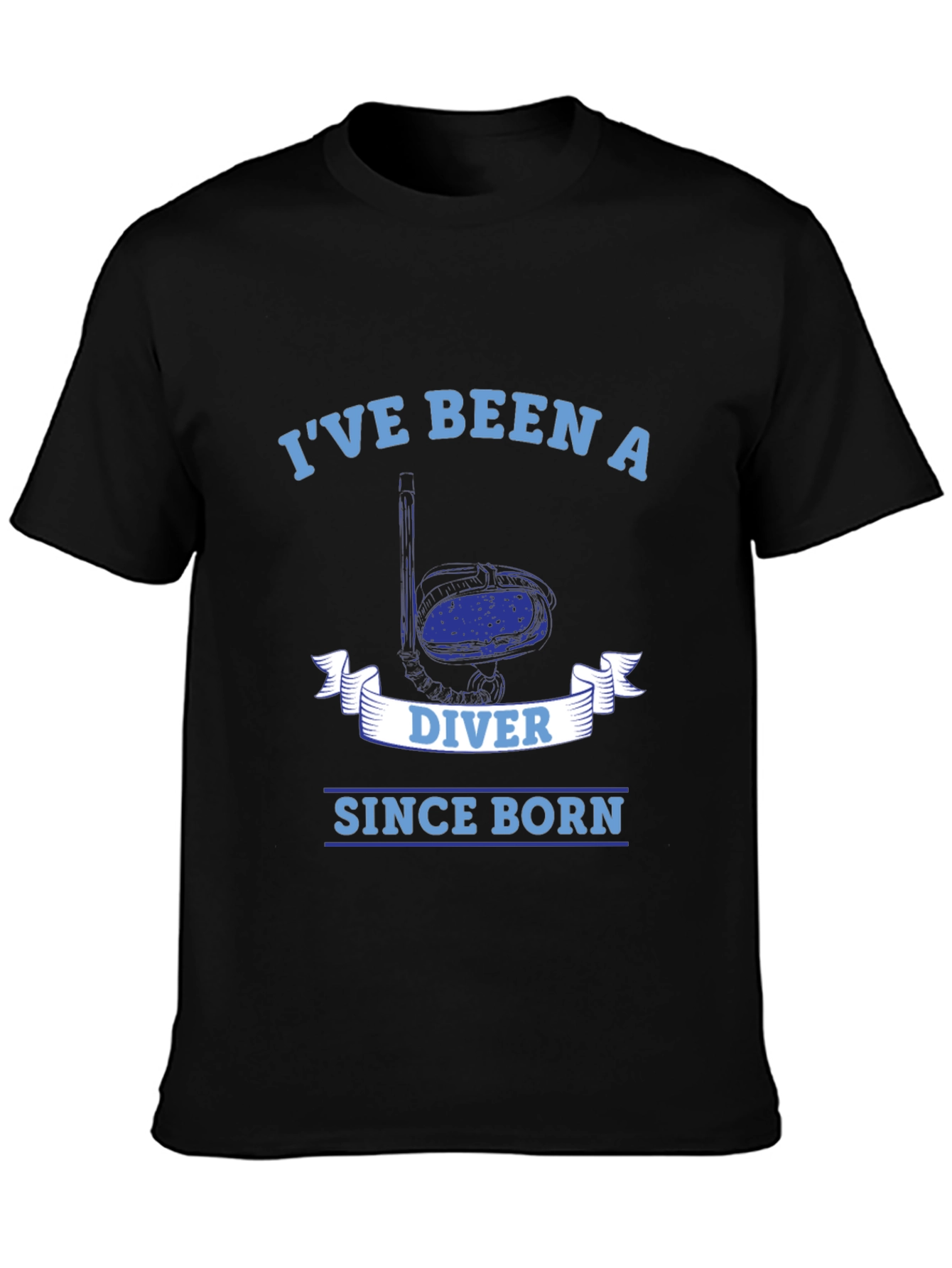 Black Diver Since Born T-Shirt - Scuba Diving Gift view 3