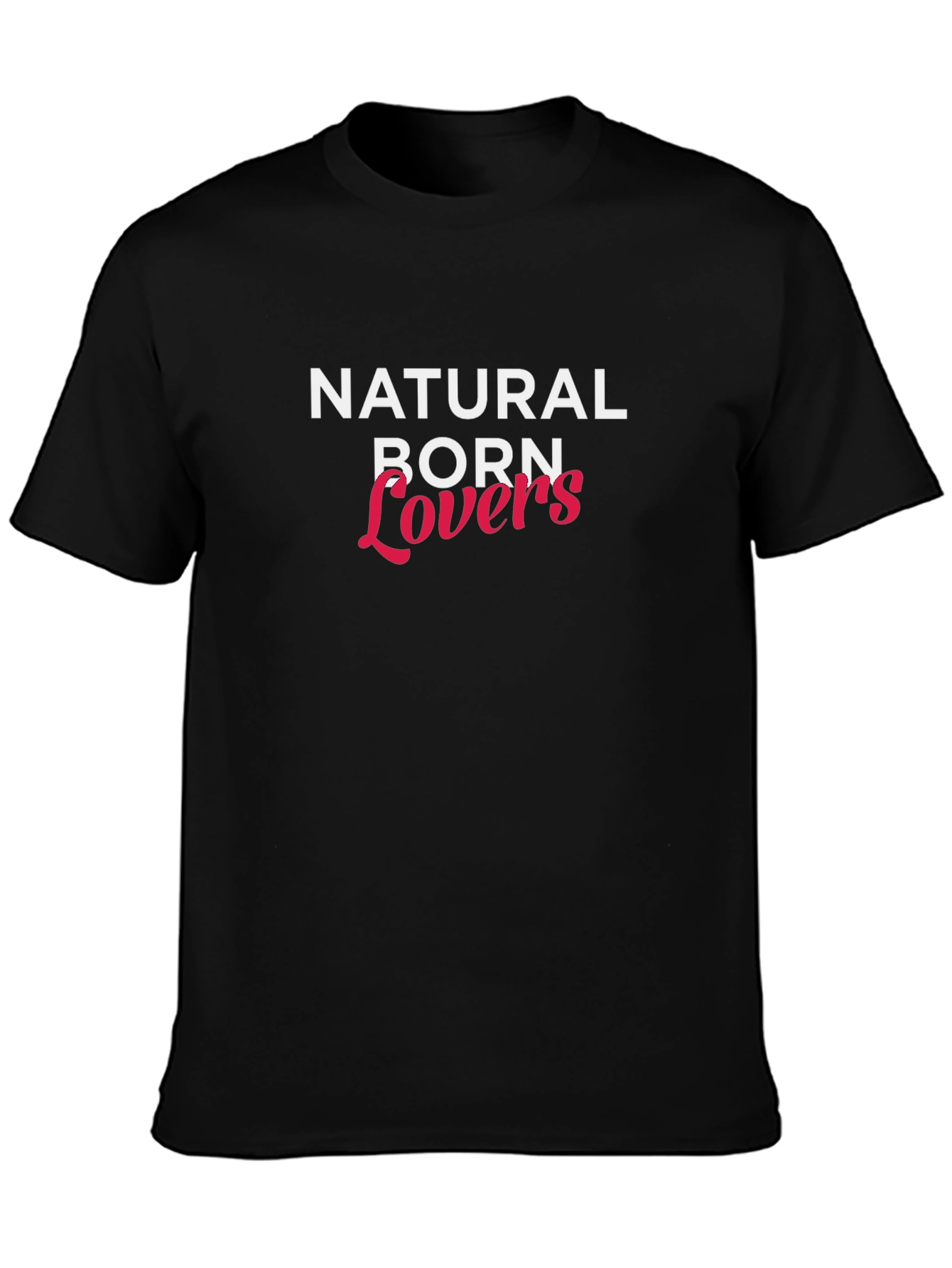 Black Natural Born Lovers Graphic T-Shirt view 3
