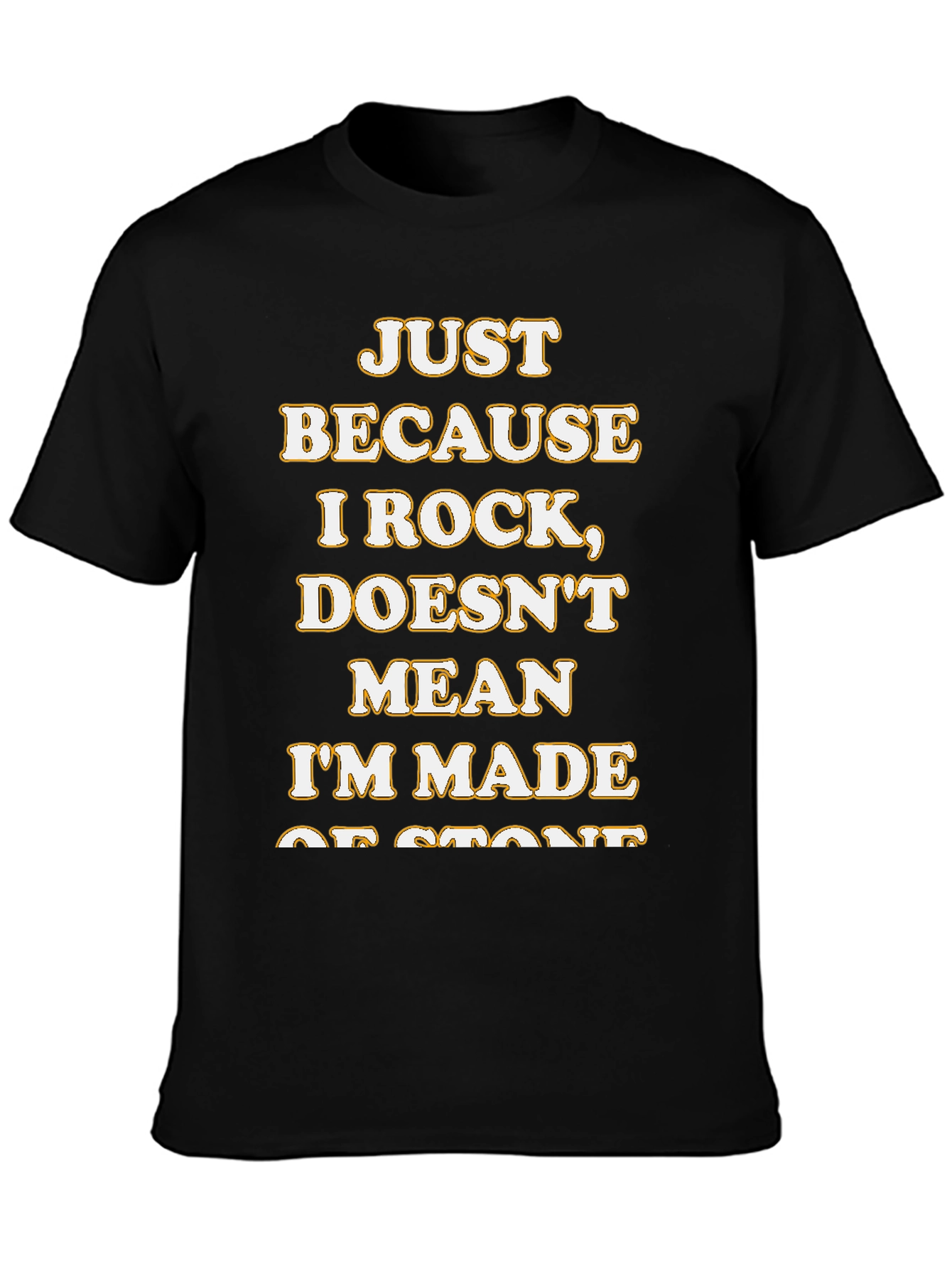 Black Funny Rocker T-Shirt - Just Because I Rock Slogan Tee view 3