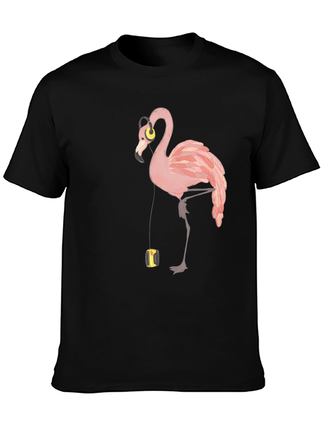 Black Flamingo Music Lover T-Shirt - Stylish Graphic Tee view 3