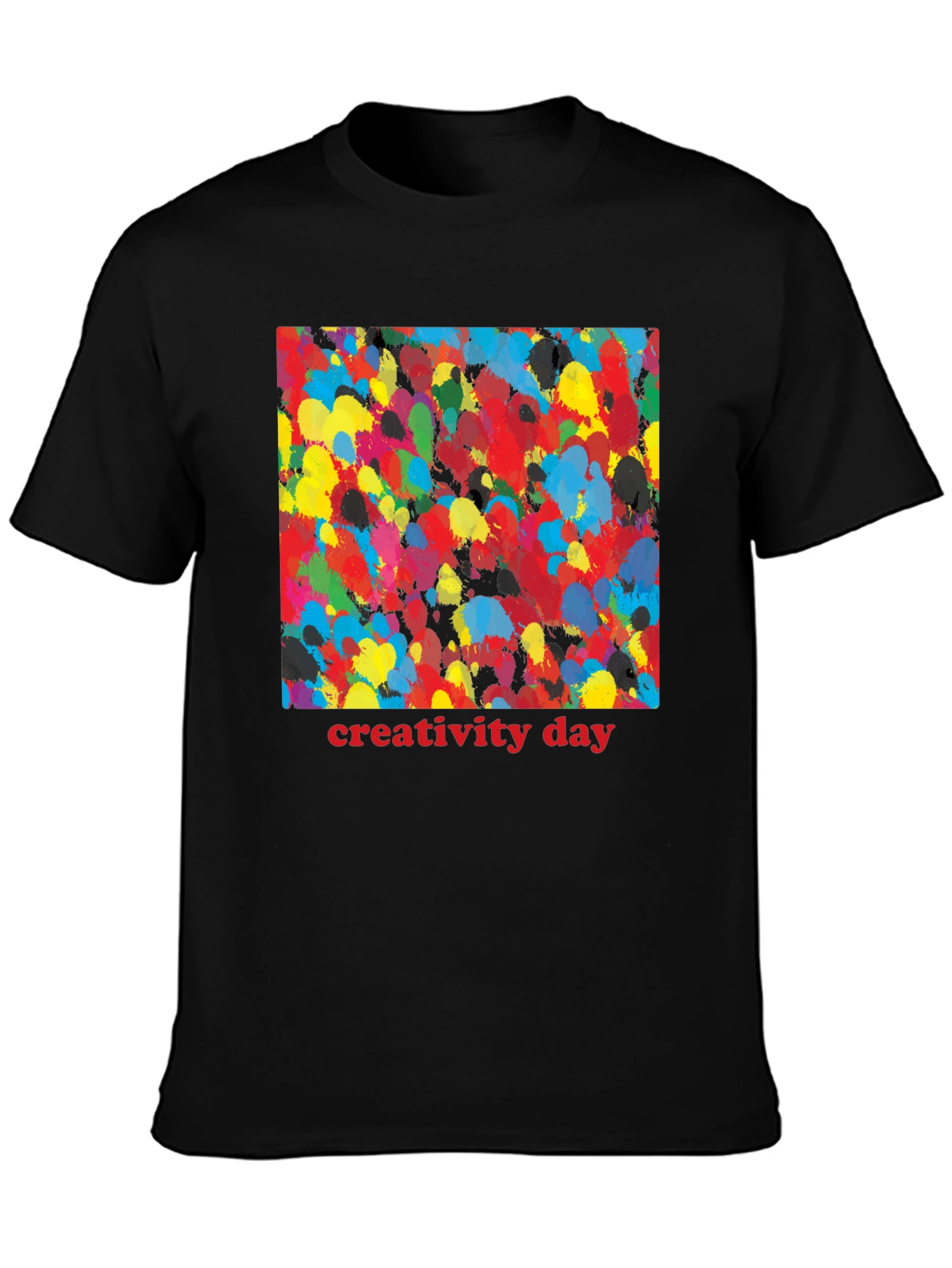 Black Creativity Day Splatter Art Black T-Shirt view 3