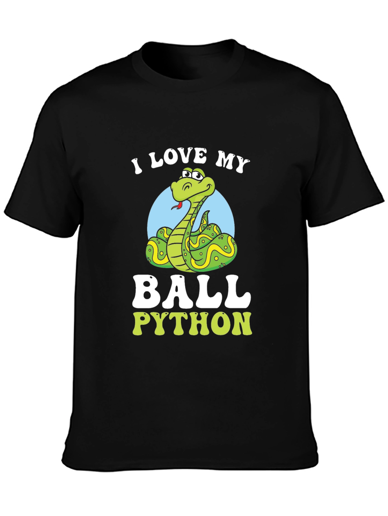 Black I Love My Ball Python T-Shirt Snake Pet Owner view 3