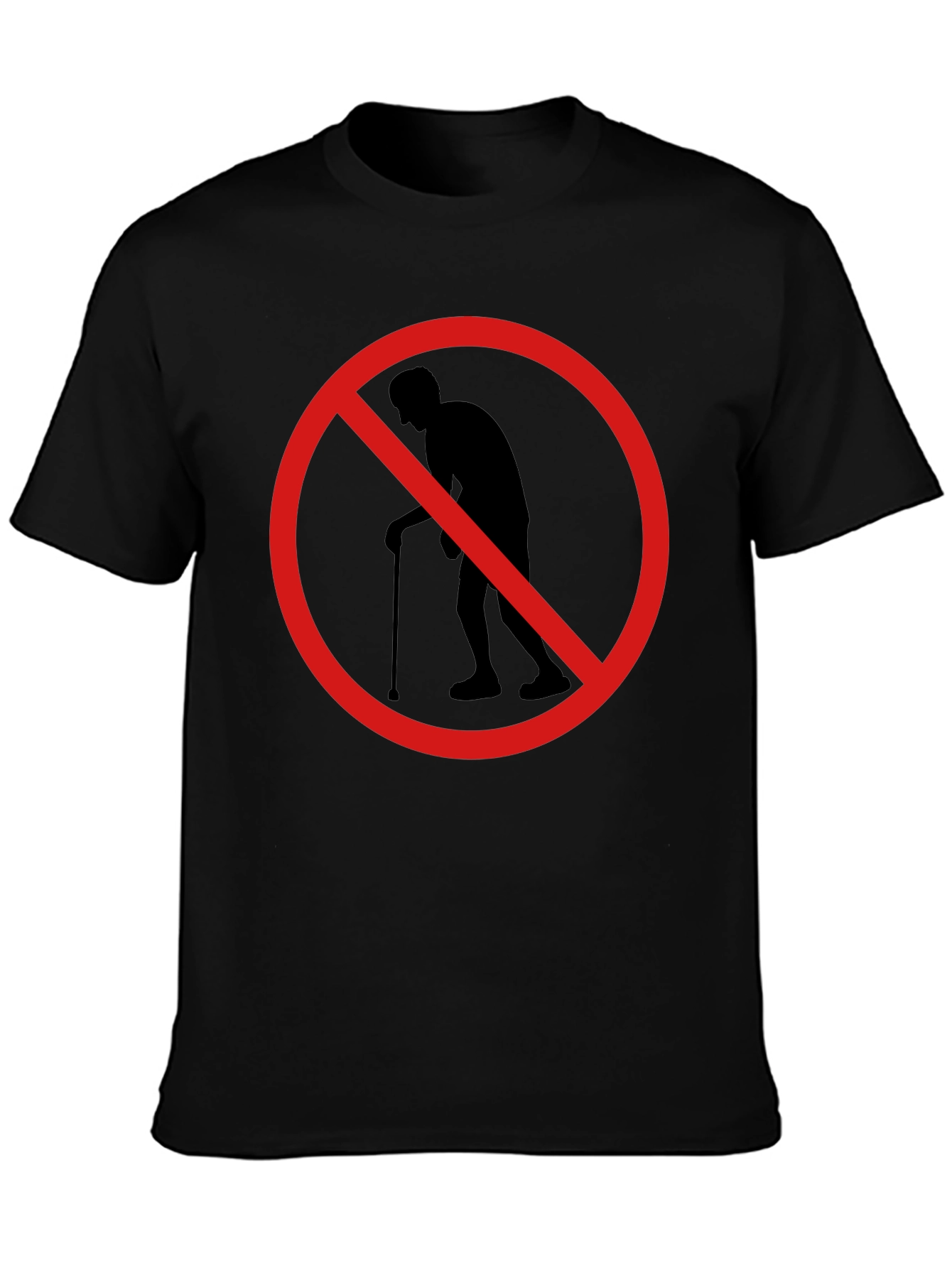 Black Men's Novelty Black T-Shirt - No Old People Allowed view 3