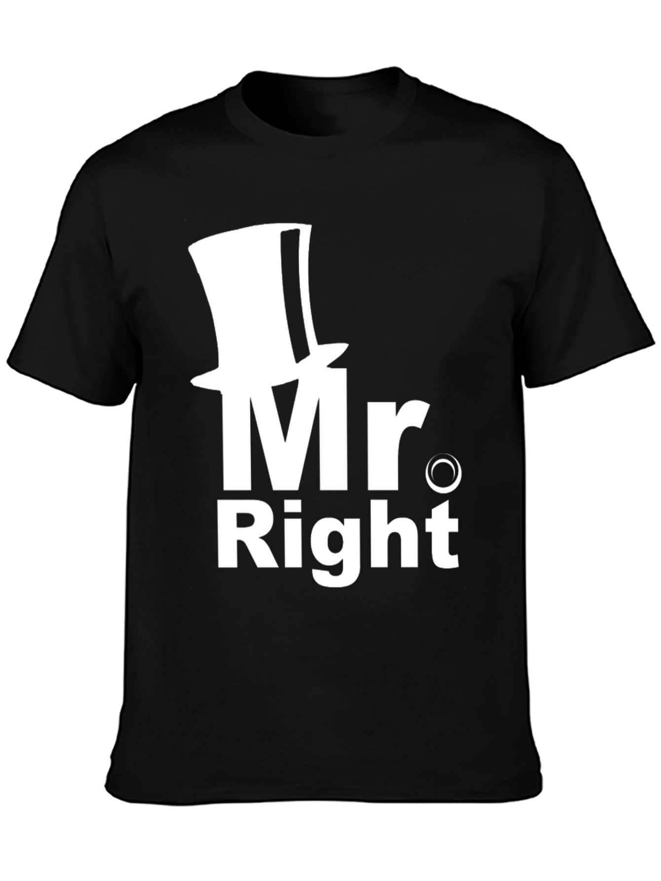 Black Mr. Right T-Shirt - Fun Graphic Tee for Men view 3
