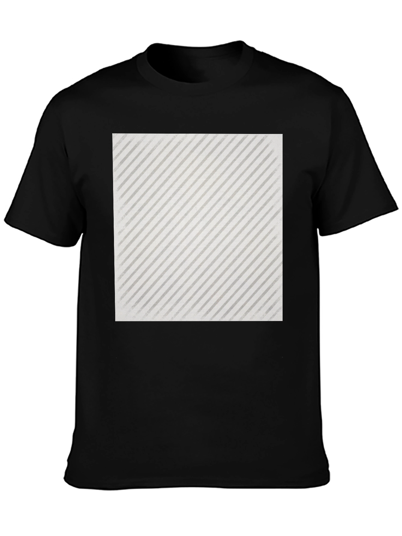 Black Modern Striped Graphic Tee - Black view 3