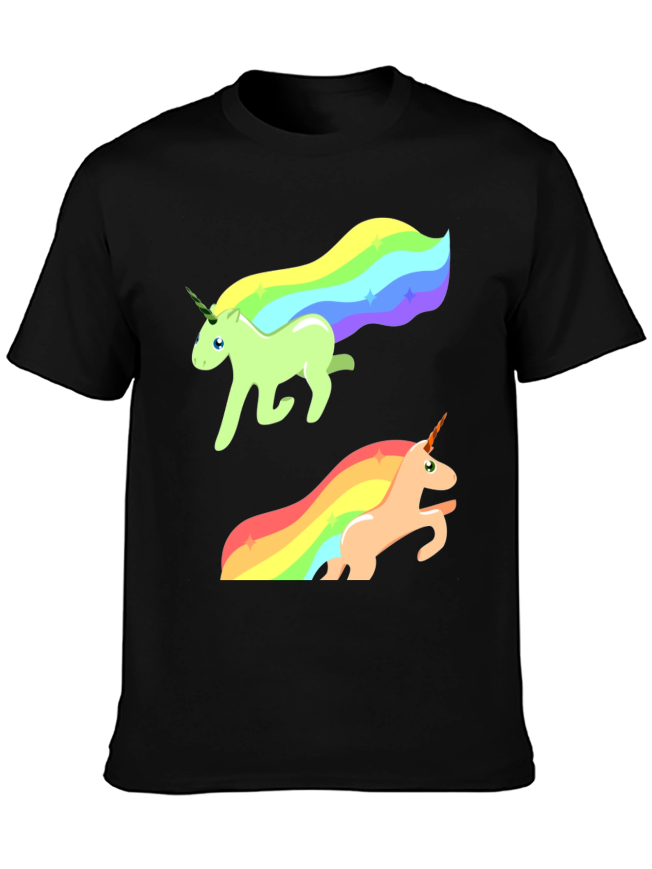 Rainbow Unicorn Graphic Tee - Black Cotton Blend - 3