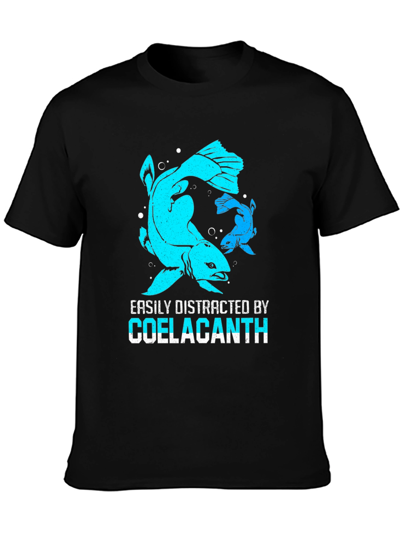 Black Coelacanth Fish Graphic T-Shirt view 3
