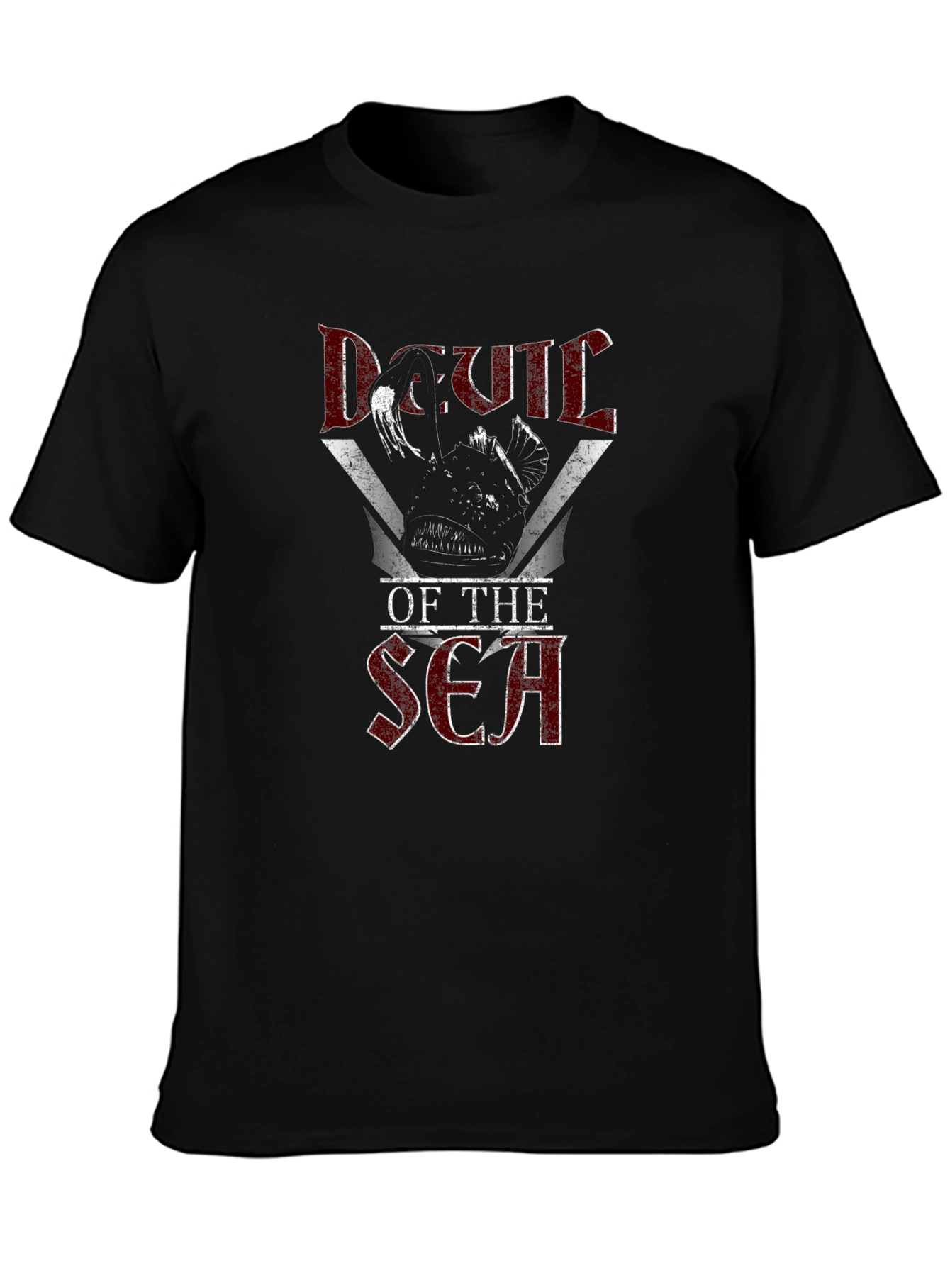 Black Devil of the Sea Graphic T-Shirt - Angler Fish Design view 3