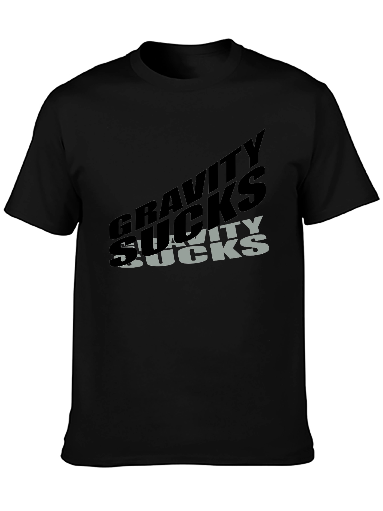Black Gravity Sucks Graphic T-Shirt - Black view 3