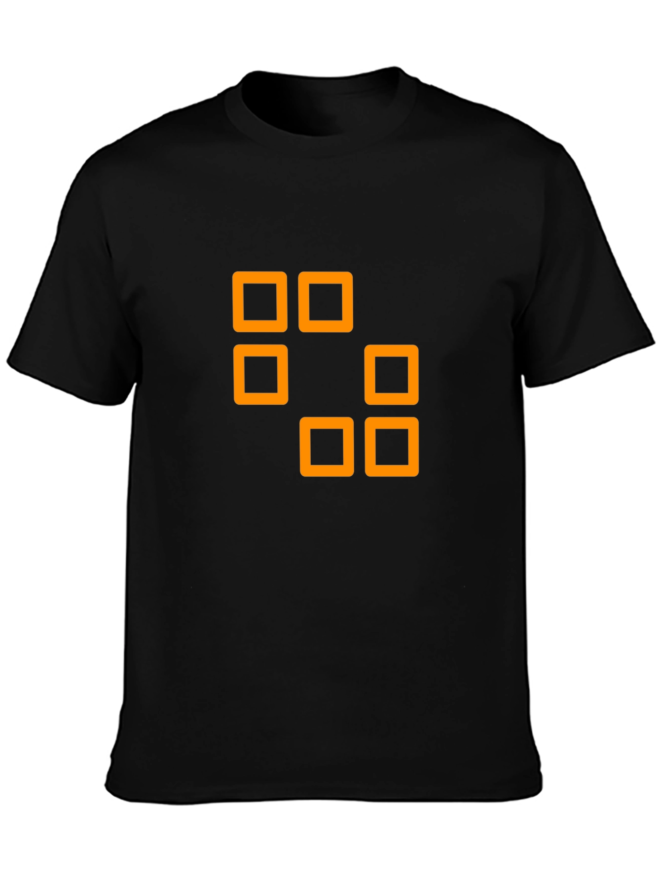 Black Geometric Squares Graphic Tee - Black view 3