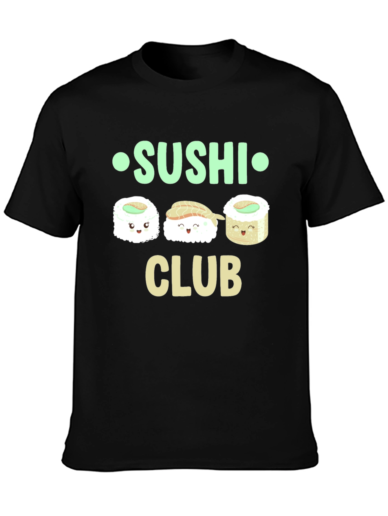 Black Sushi Club Graphic T-Shirt - Casual Cotton Tee view 3