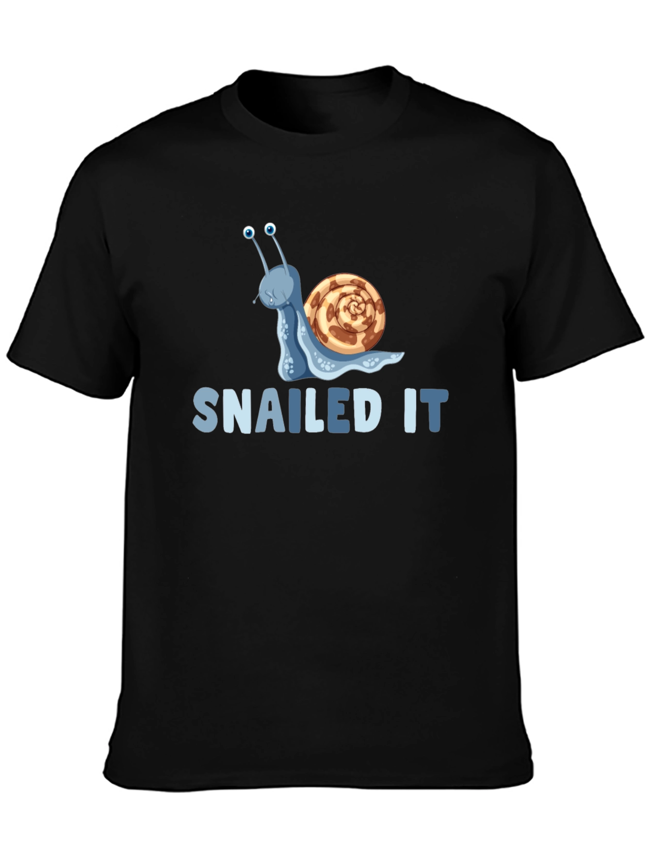 Black Snailed It! Graphic T-Shirt - Fun Snail Pun view 3