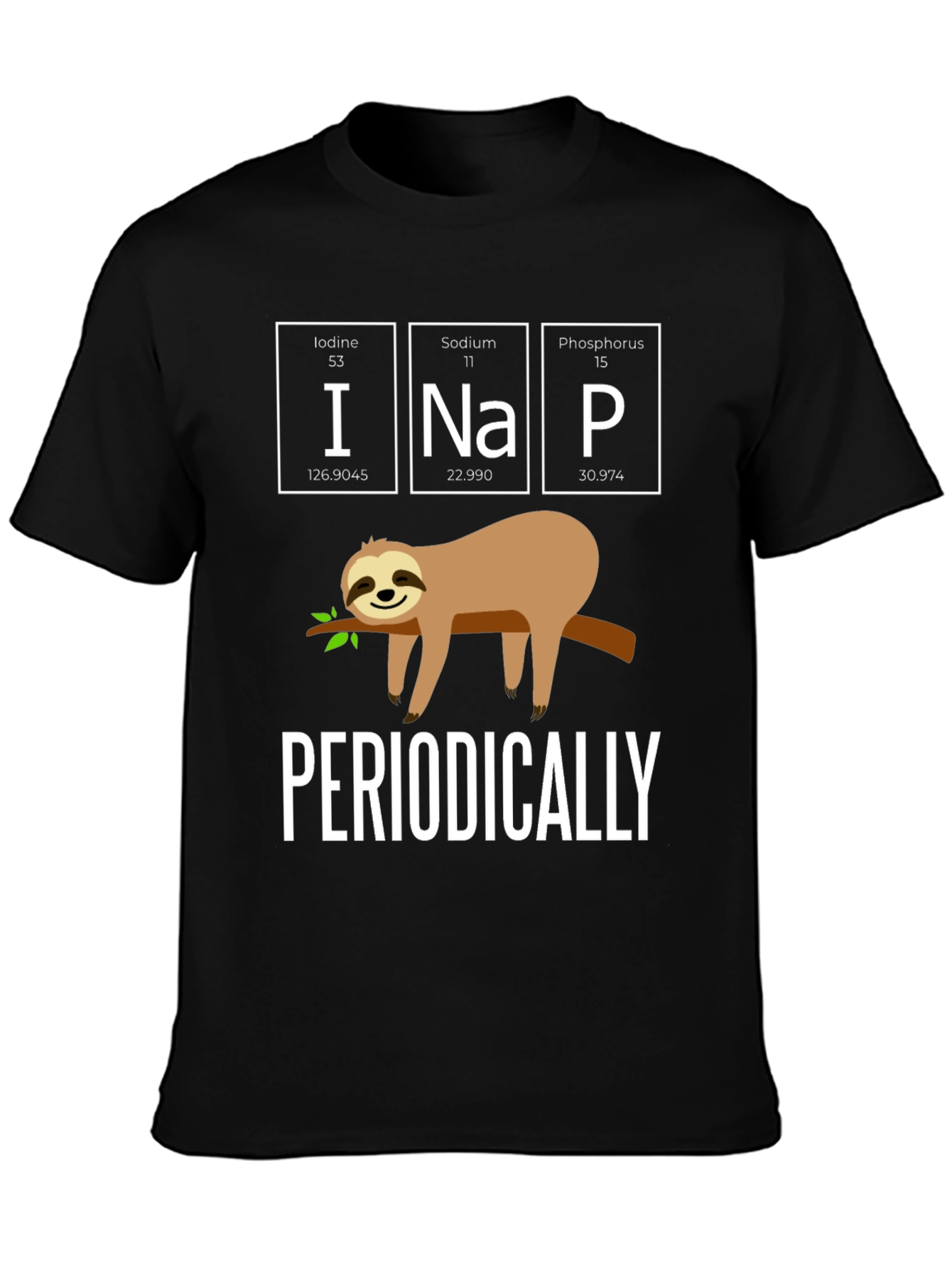 Black INaP Periodically Sloth Black T-Shirt view 3