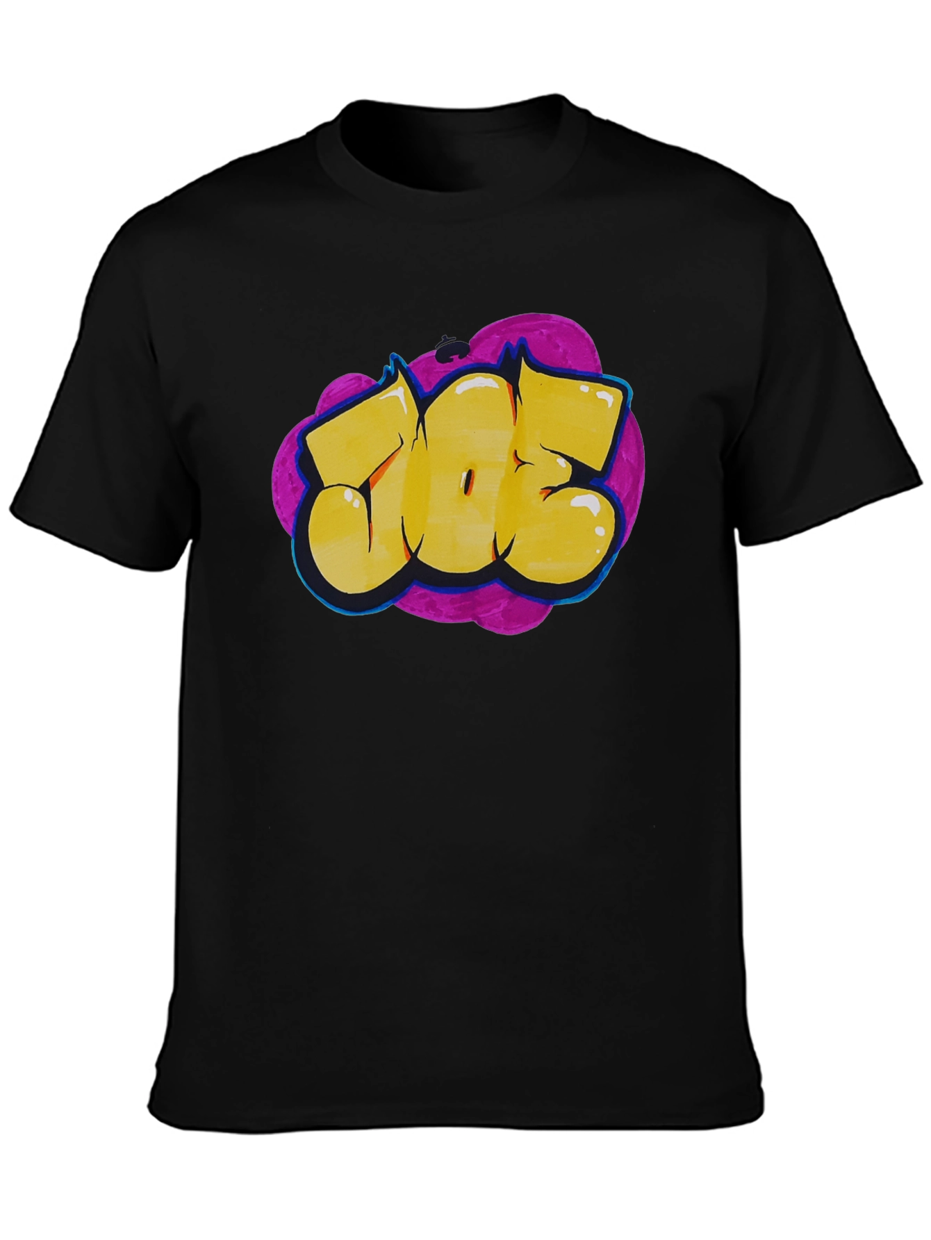 Black Graffiti Style Graphic Tee - Bold Statement T-Shirt view 3