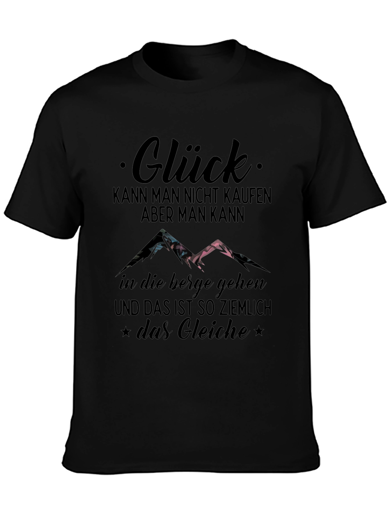 Black Glück Mountain Graphic T-Shirt view 3