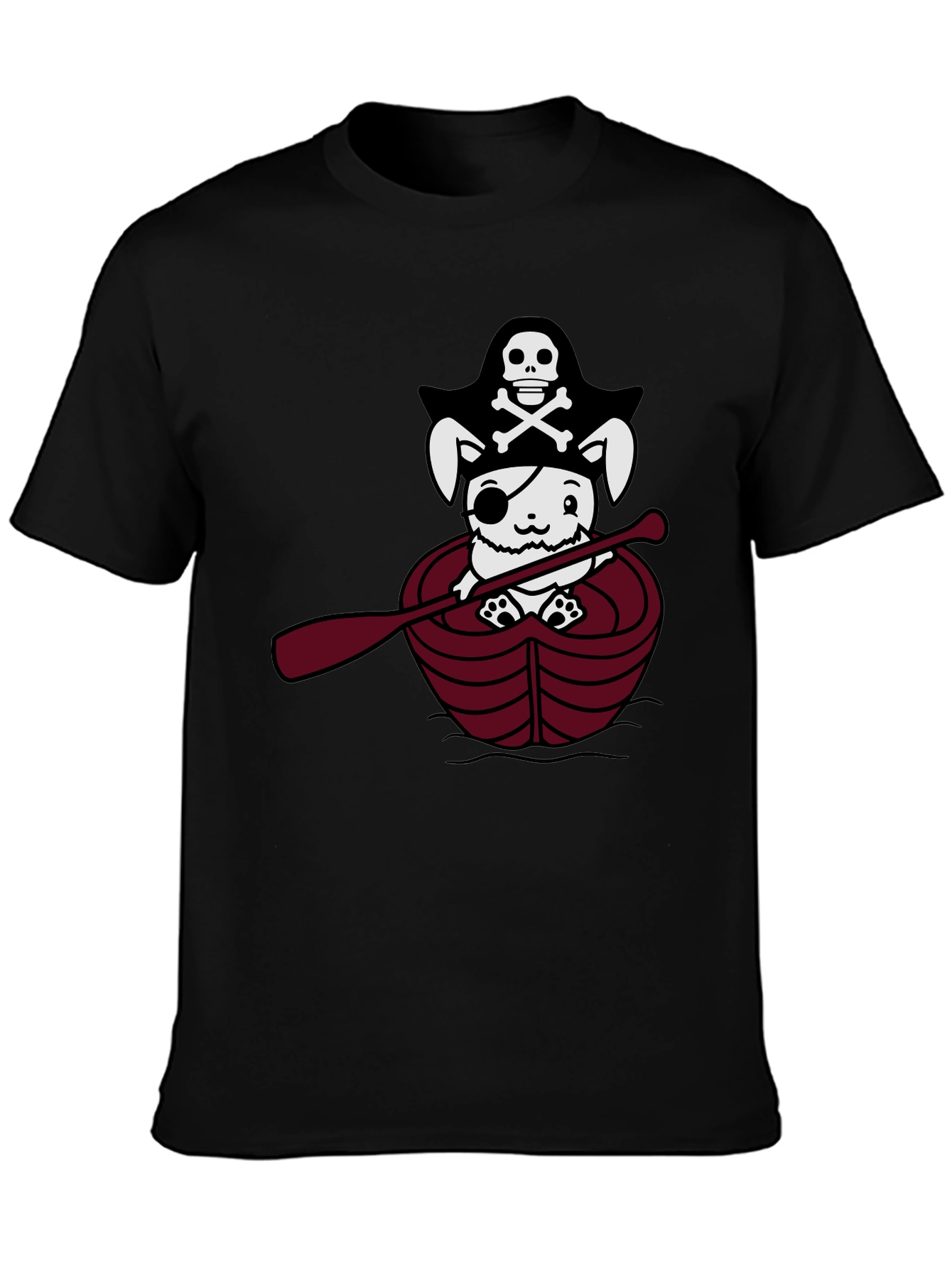 Black Pirate Bunny T-Shirt - Cute Nautical Tee view 3
