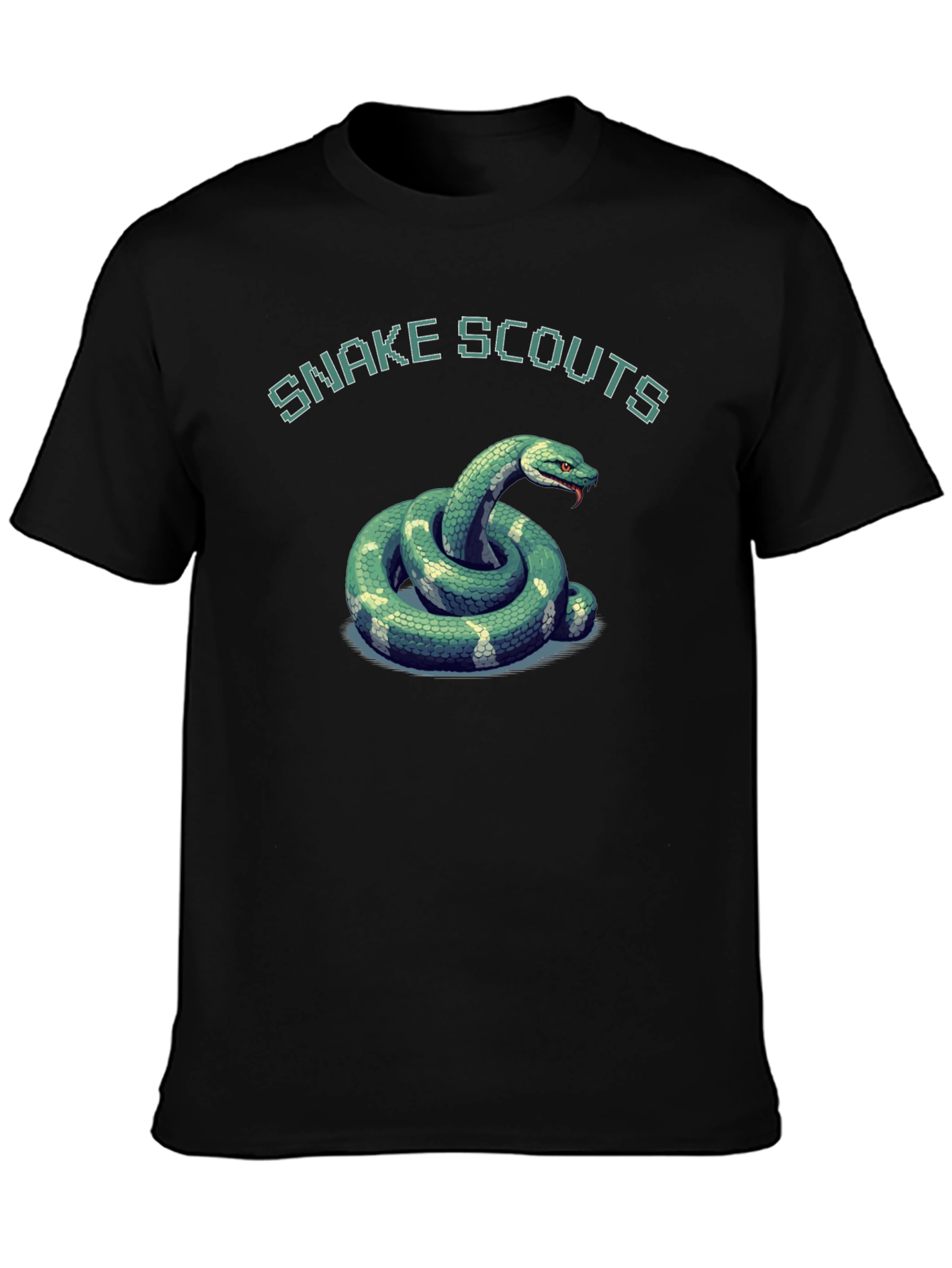 Black Snake Scouts Graphic T-Shirt - Black Cotton Tee view 3