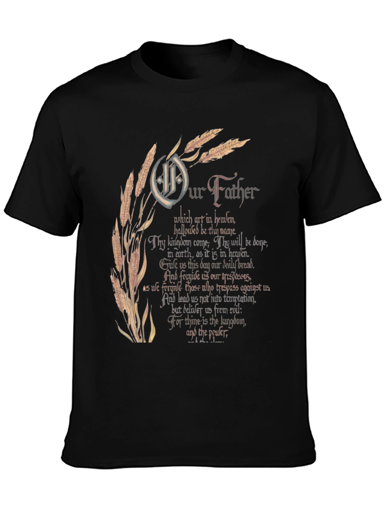 Black Our Father Graphic Print Black T-Shirt view 3