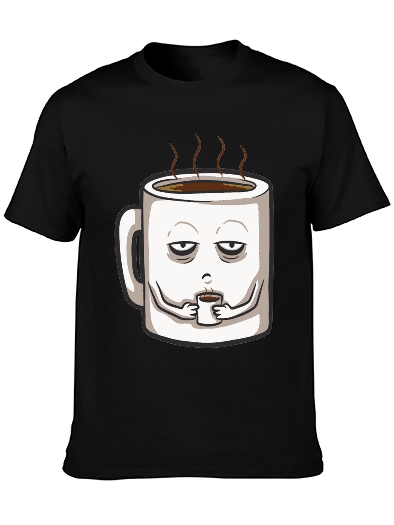 Black Men's "Need Coffee" Graphic Tee - Black view 3