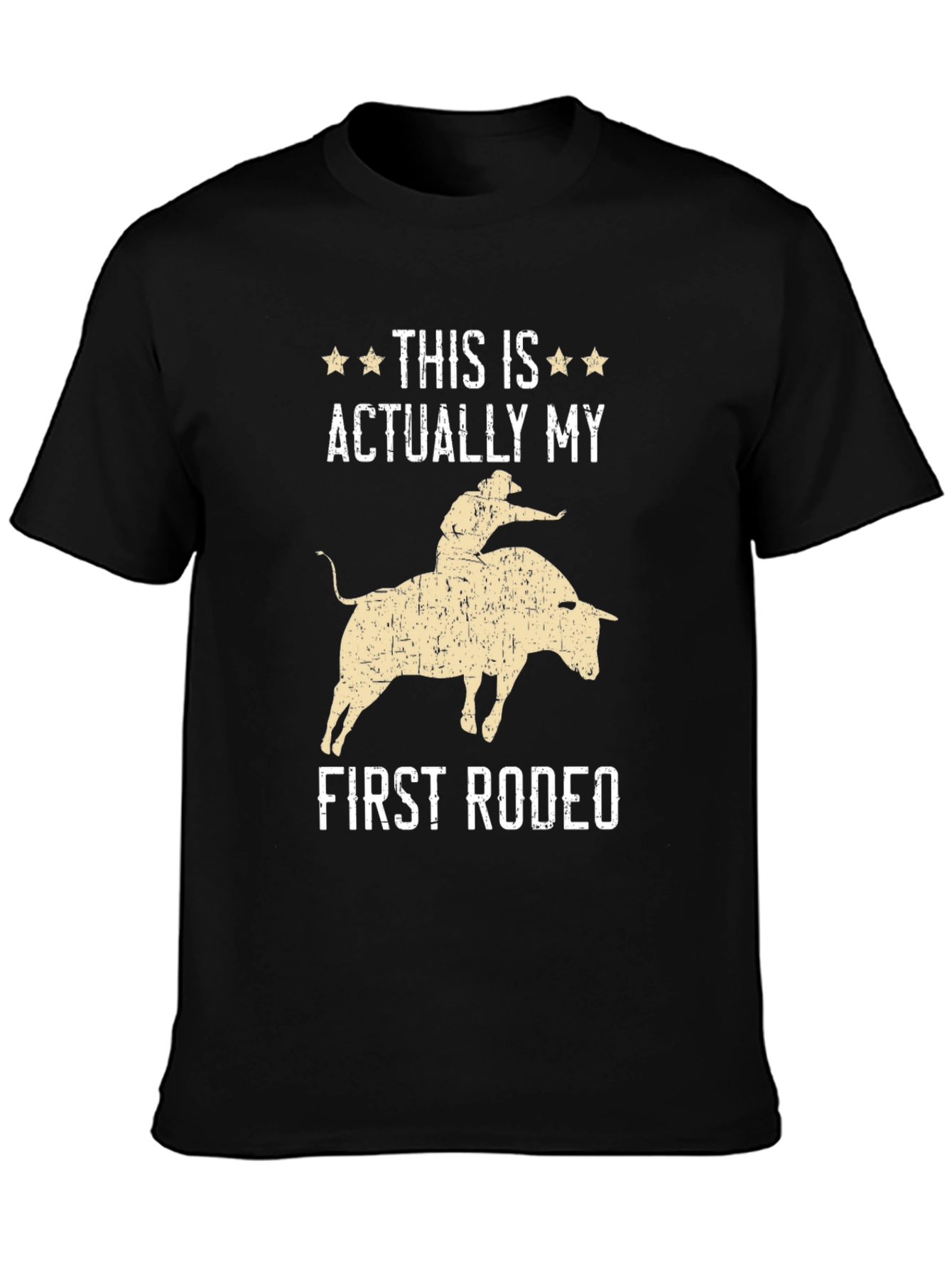 Black This is Actually My First Rodeo Graphic T-Shirt view 3