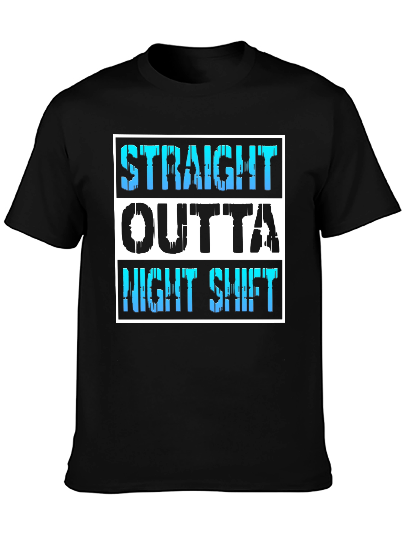 Black Straight Outta Night Shift Tee view 3