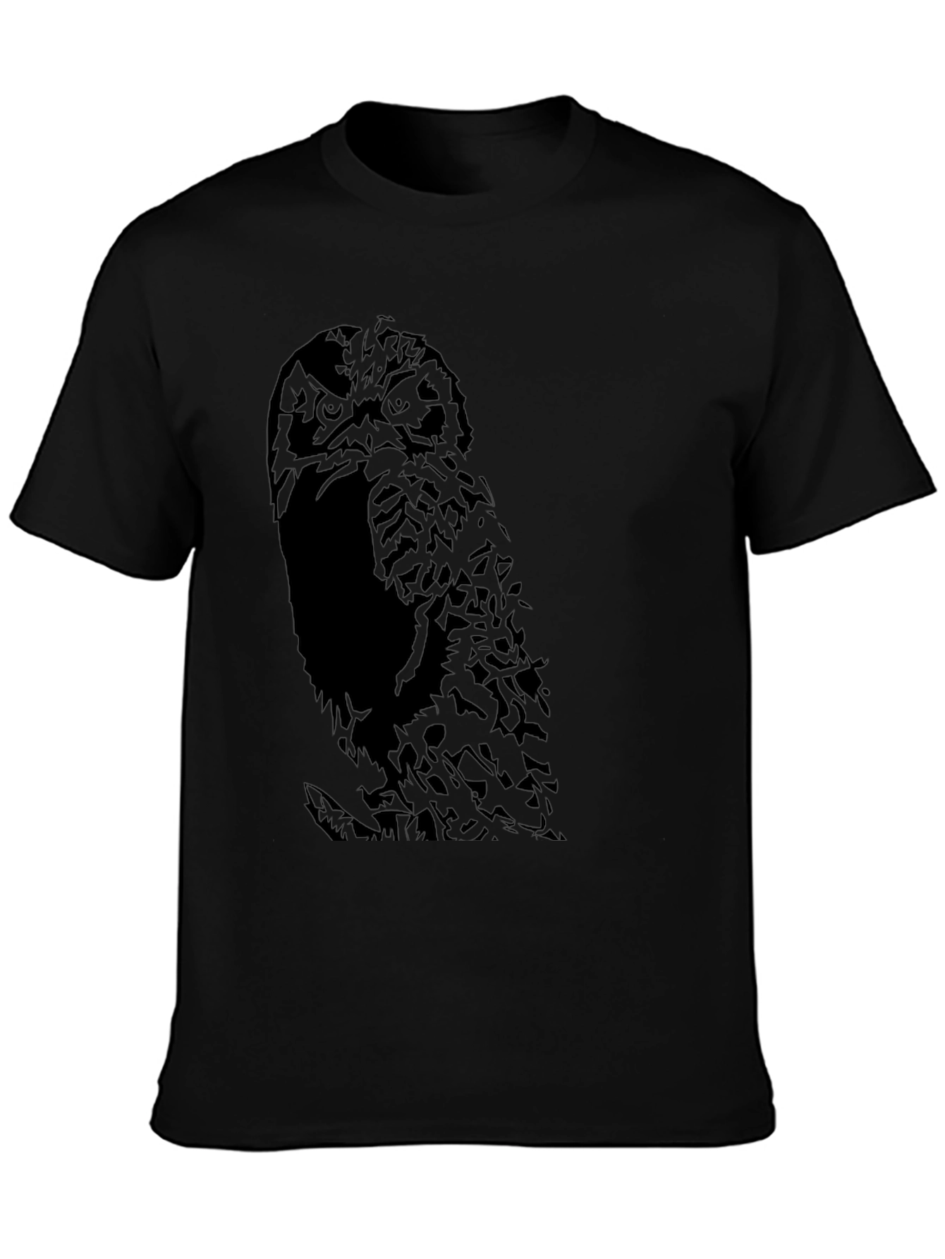 Black Owl Graphic Black T-Shirt view 3