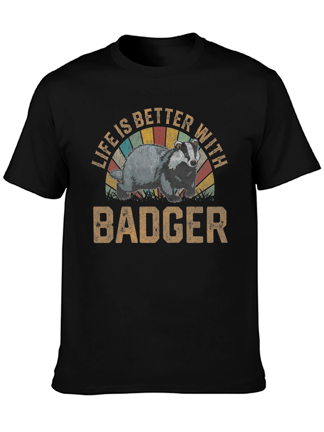 Black Life is Better with Badger T-Shirt view 3