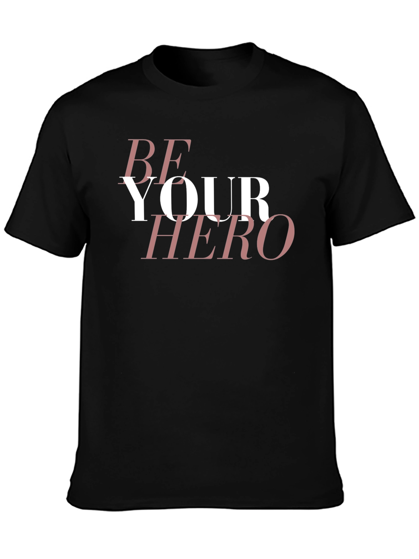 Black Be Your Hero Graphic Tee - Stylish Black T-Shirt view 3