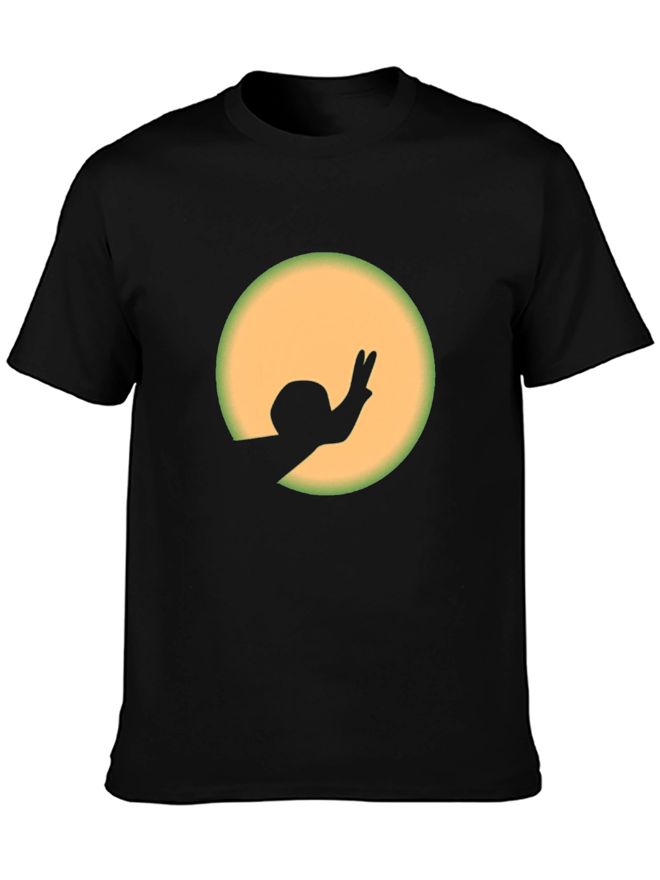 Black Silhouette Hand Peace Sign T-Shirt view 3