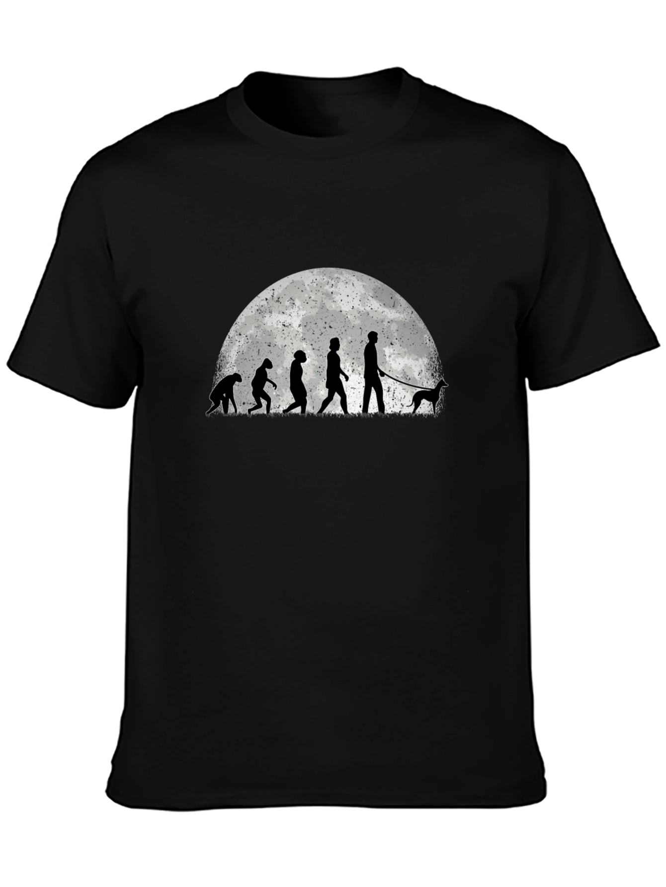 Black Evolution of Dog Walker T-Shirt view 3