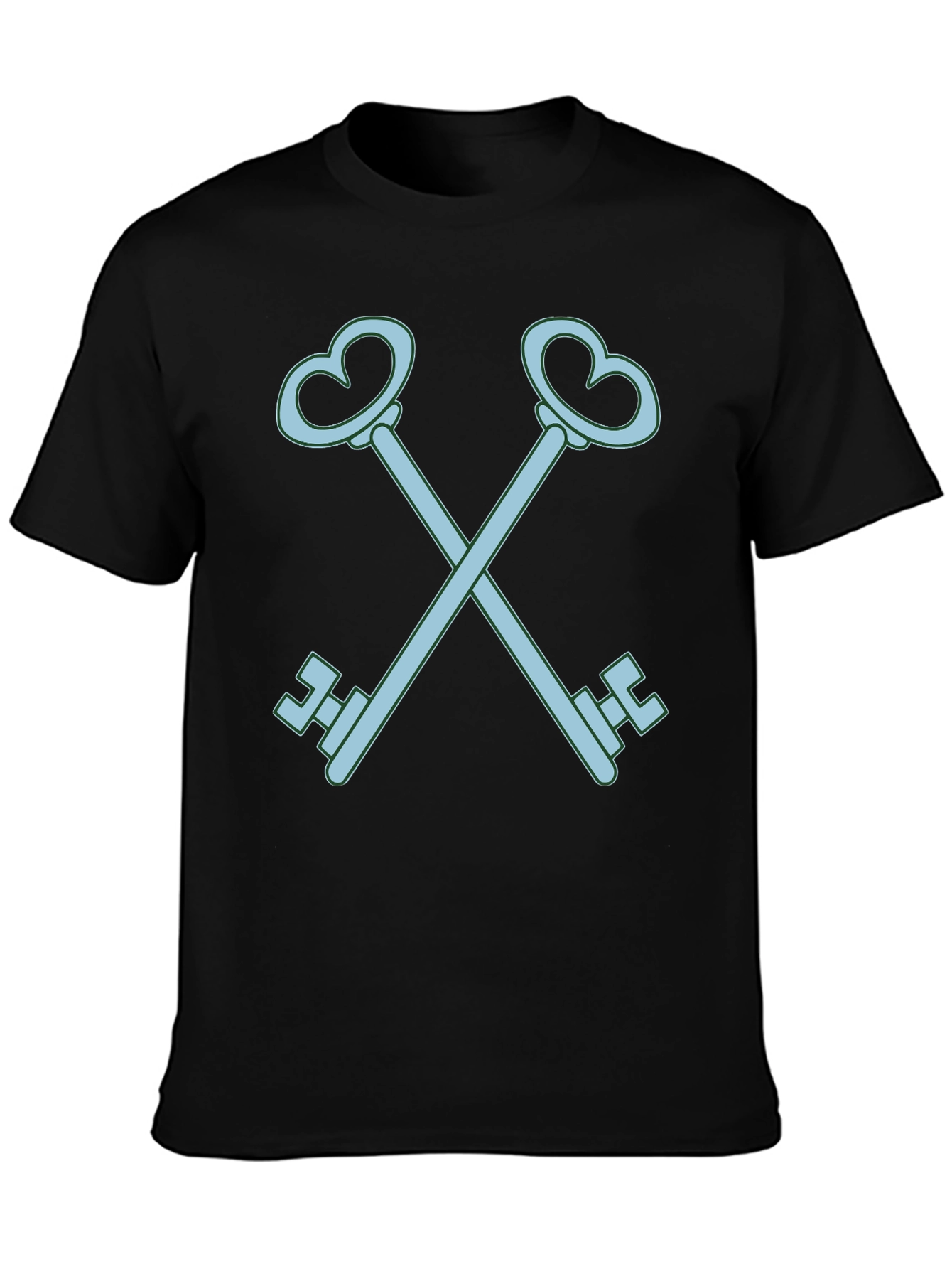 Black Heart Key Graphic Tee - Black Cotton view 3