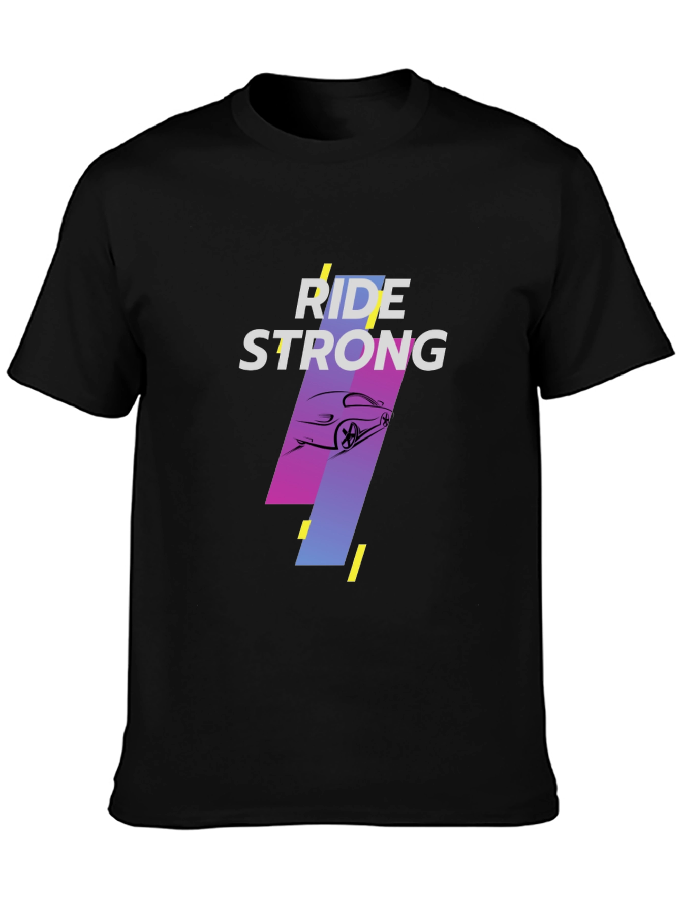 Black Ride Strong Black Graphic Tee view 3