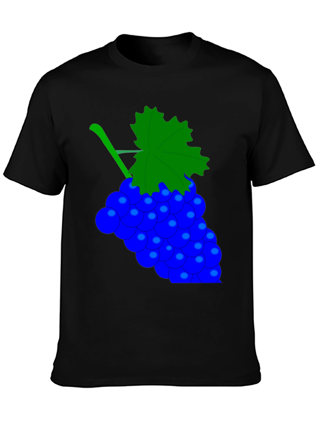 Black Novelty Grape Design Black T-Shirt view 3