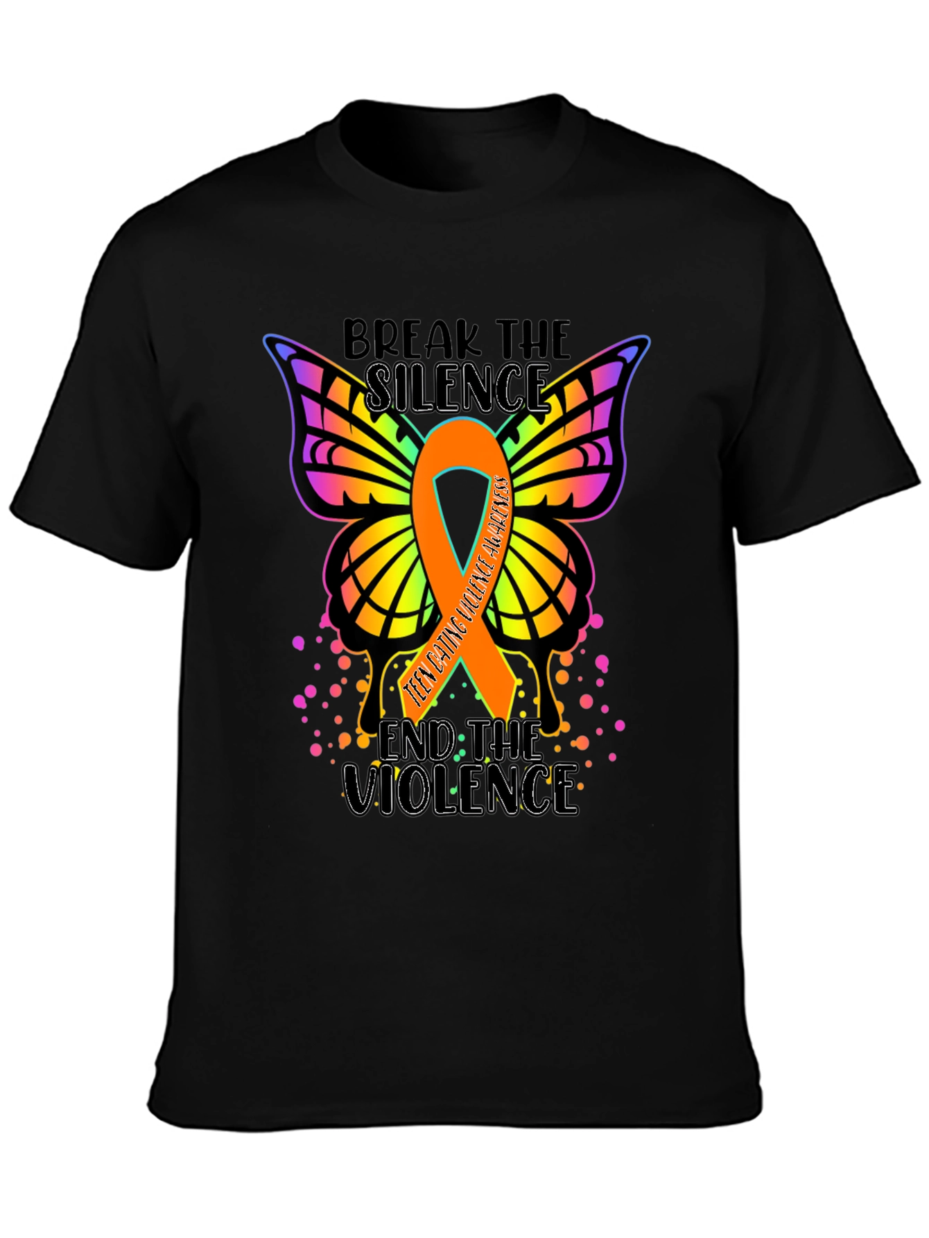 Black Teen Dating Violence Awareness T-Shirt view 3