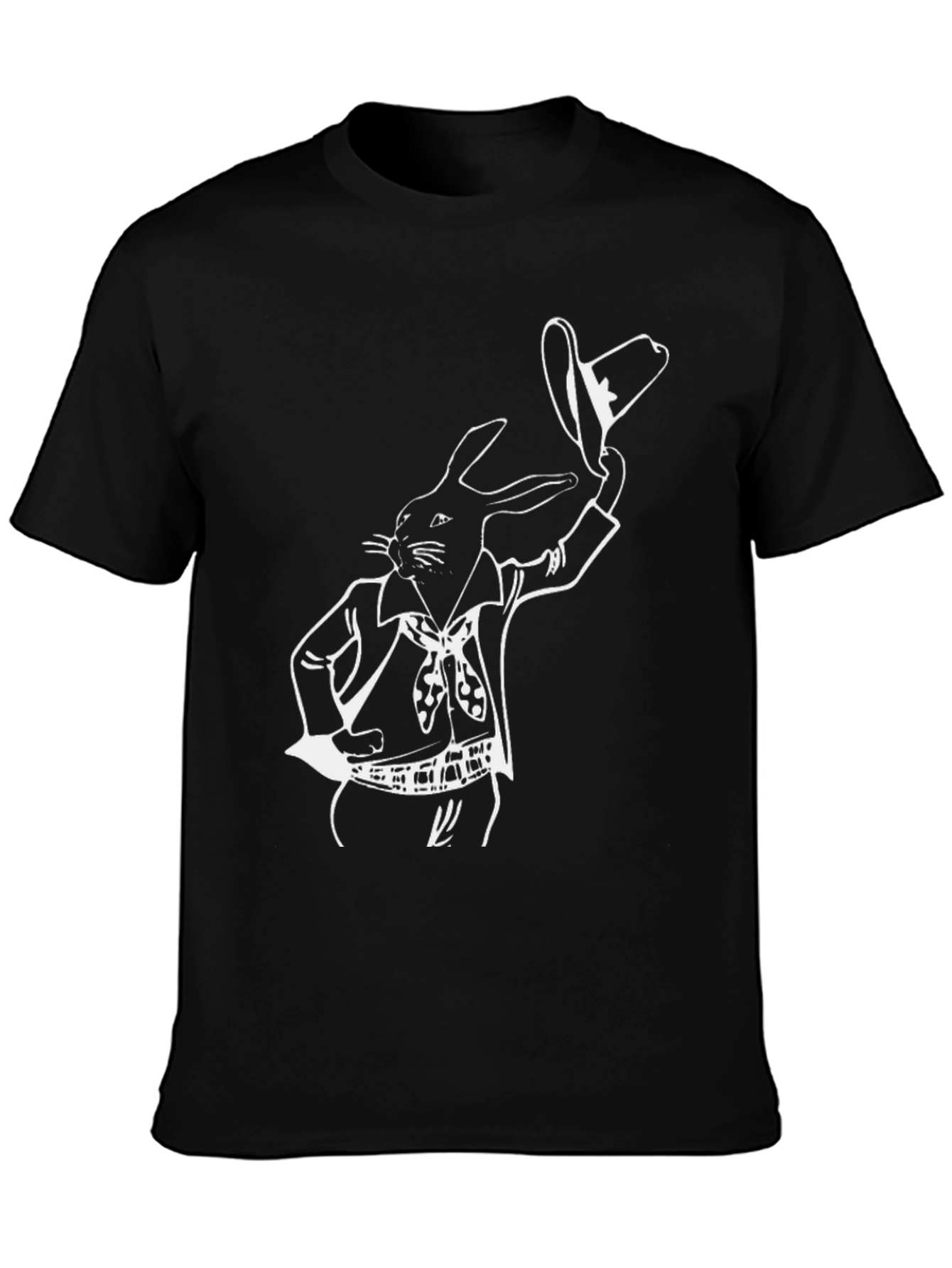 Black Rabbit Cowboy Black T-Shirt view 3