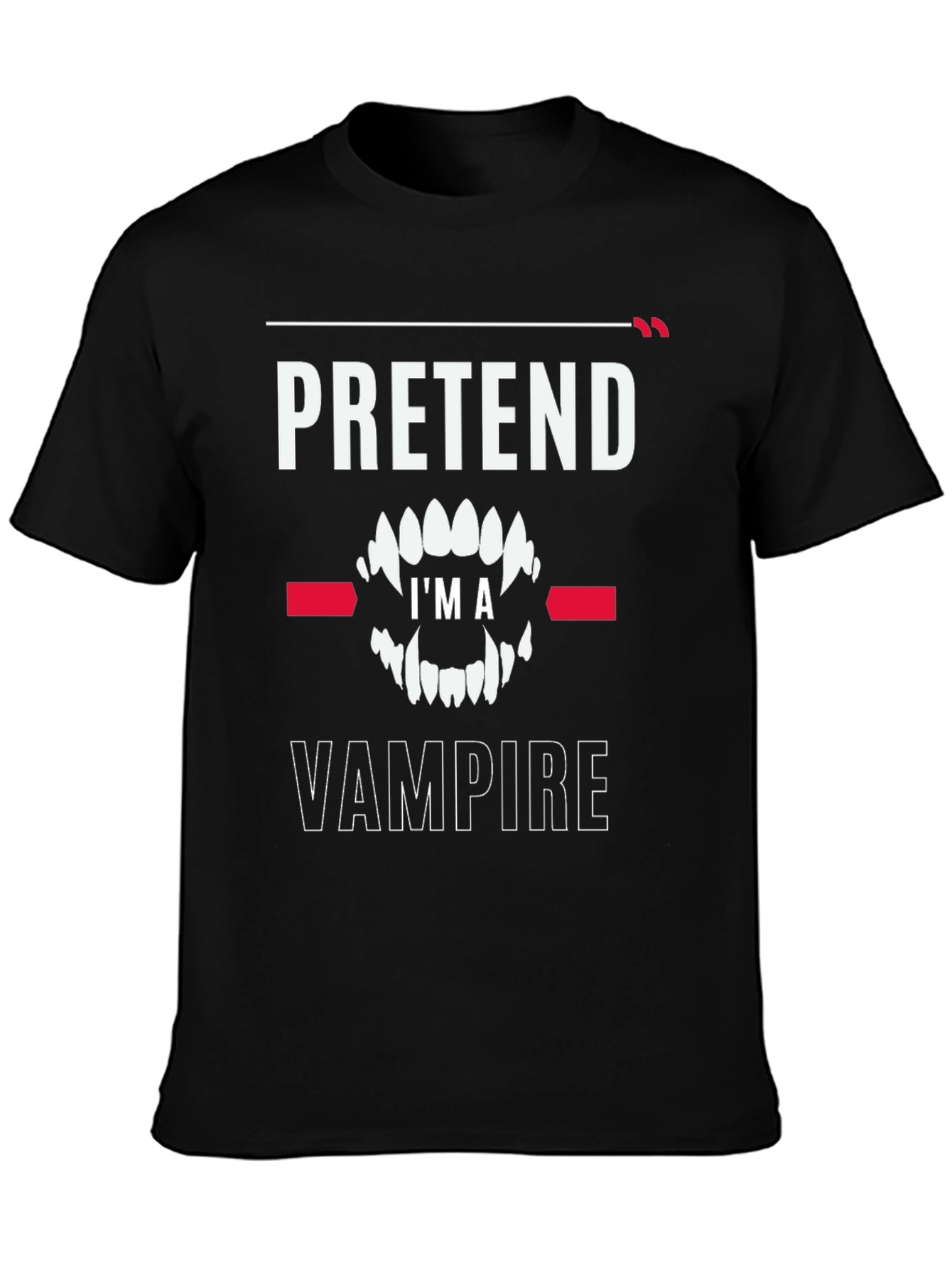 Black Pretend I'm a Vampire T-Shirt - Funny Halloween Costume Tee view 3