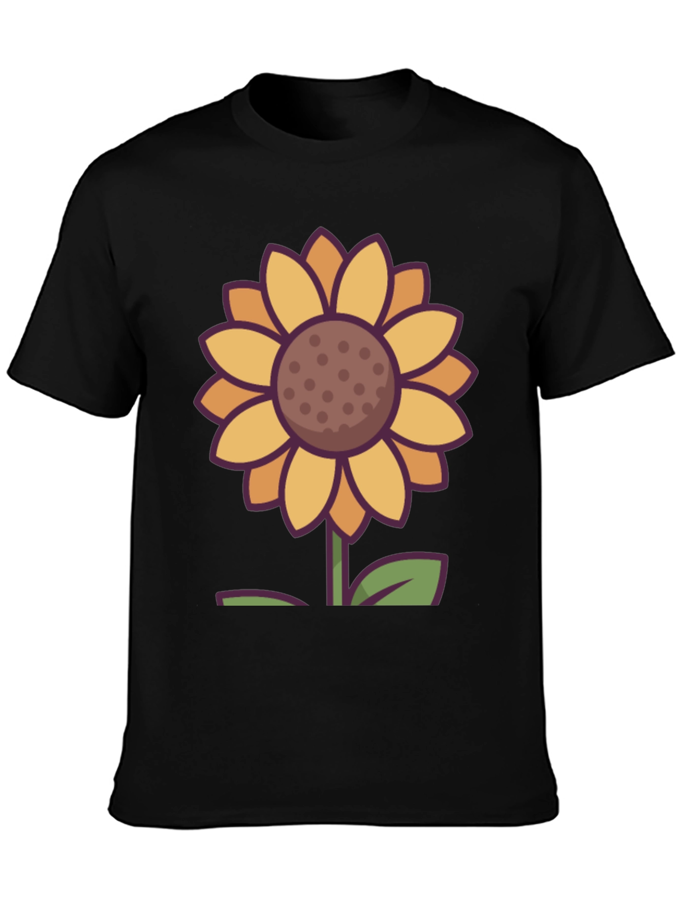 Black Sunflower Graphic Tee - Unisex Black T-Shirt view 3