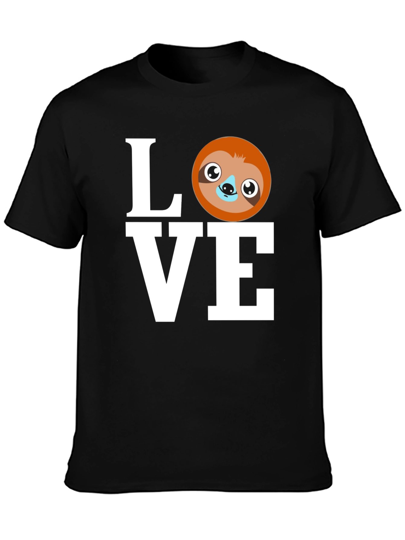 Black Love Sloth Graphic T-Shirt - Cute Animal Tee view 3
