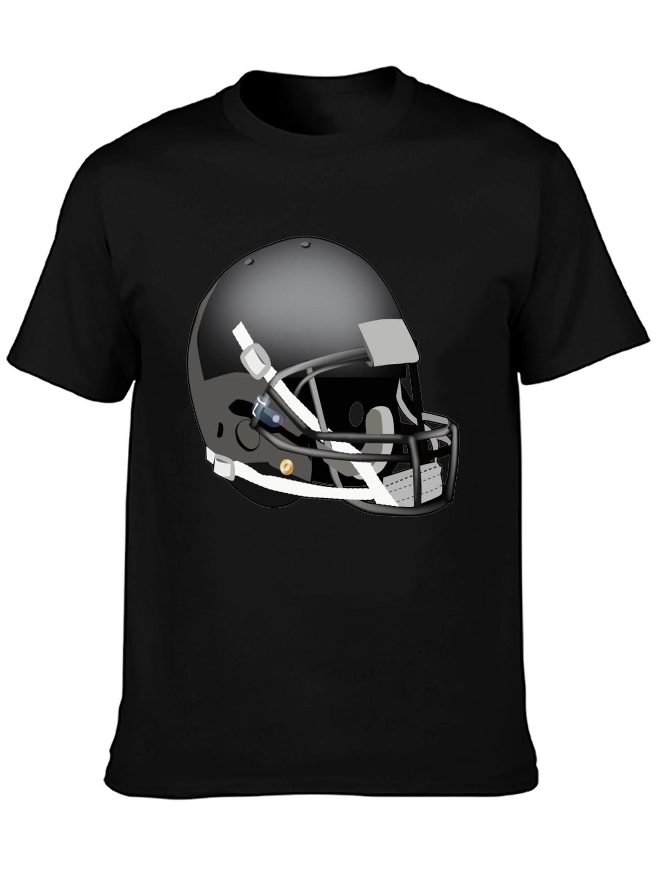 Black Football Helmet Graphic Tee - Stylish & Unique view 3