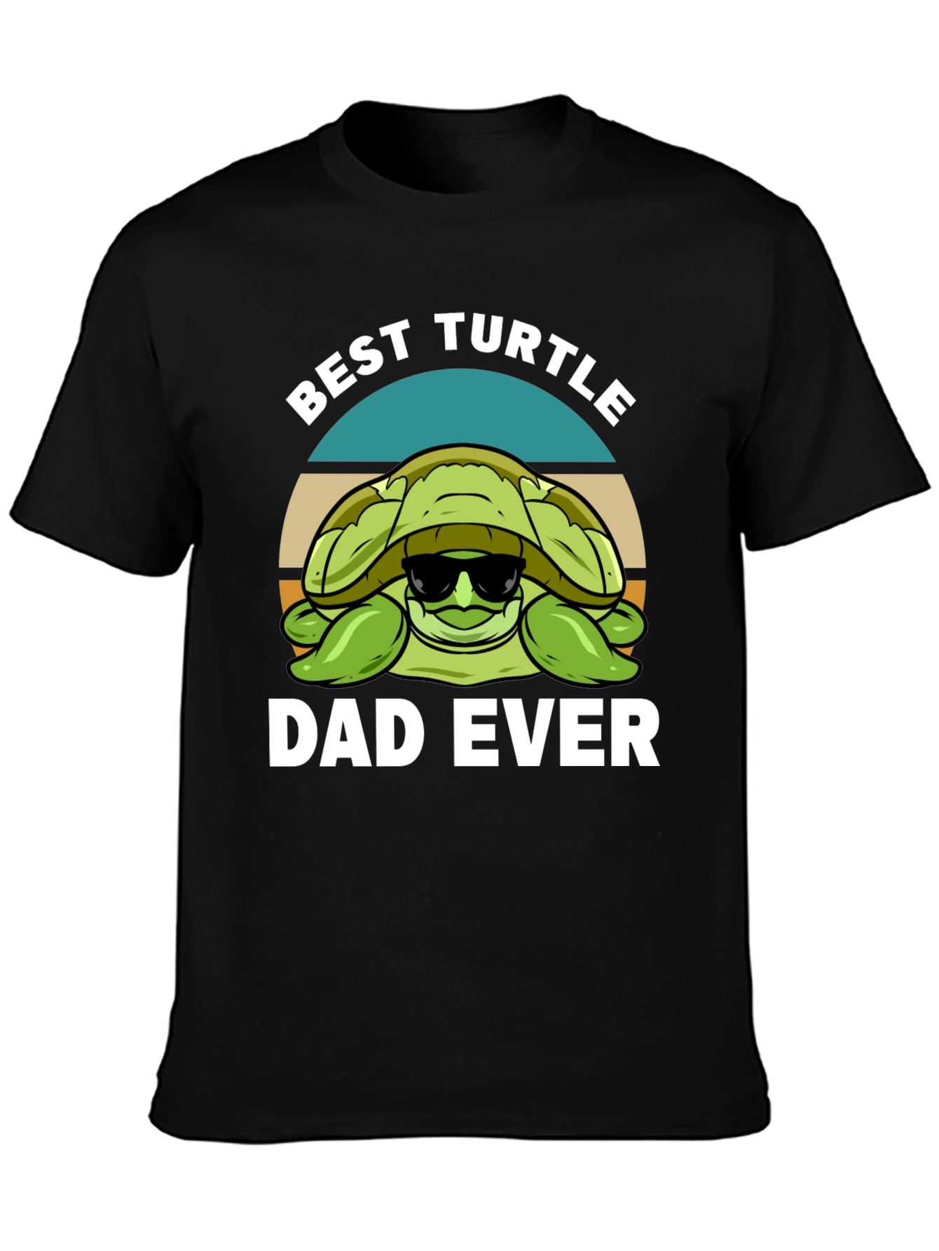 Black Best Turtle Dad Ever Graphic T-Shirt view 3
