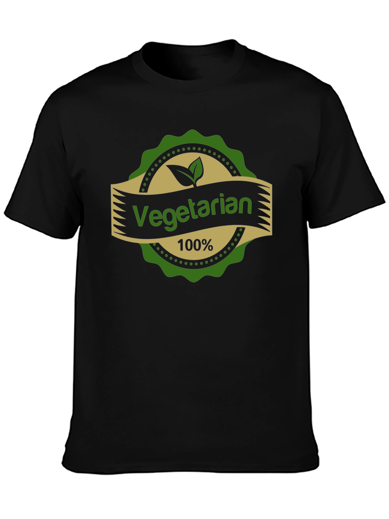 Black Vegetarian 100% T-Shirt view 3