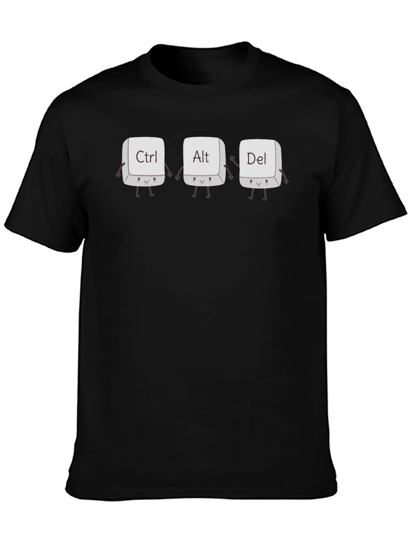 Black Ctrl Alt Del Funny Keyboard T-Shirt view 3