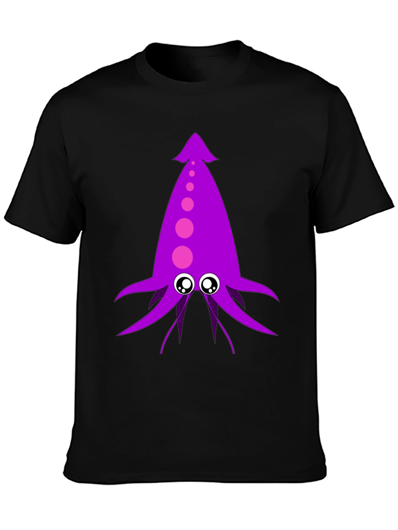 Black Purple Squid Graphic Tee - Men's Black T-Shirt view 3