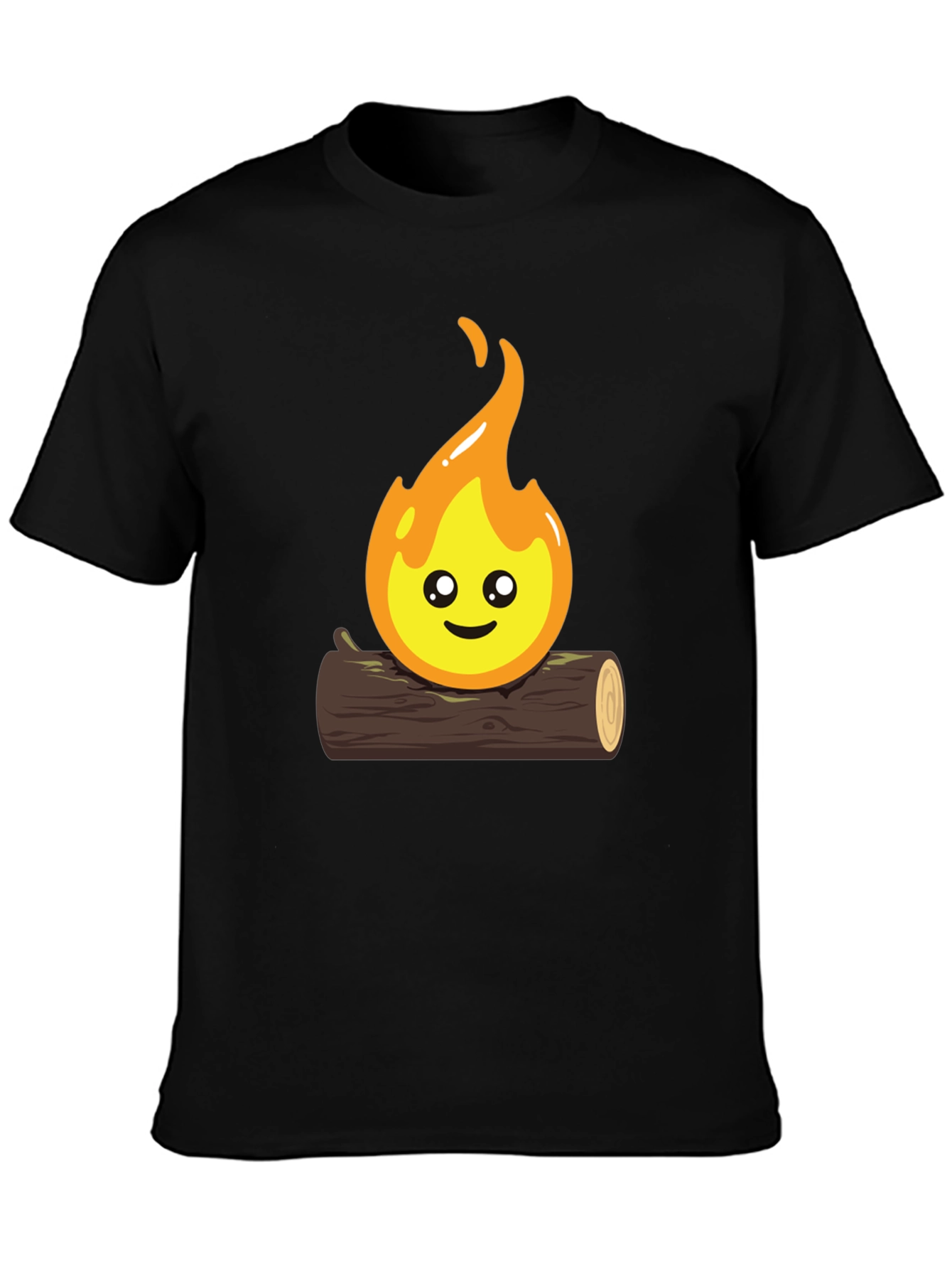 Black Cute Campfire Graphic T-Shirt - Black view 3